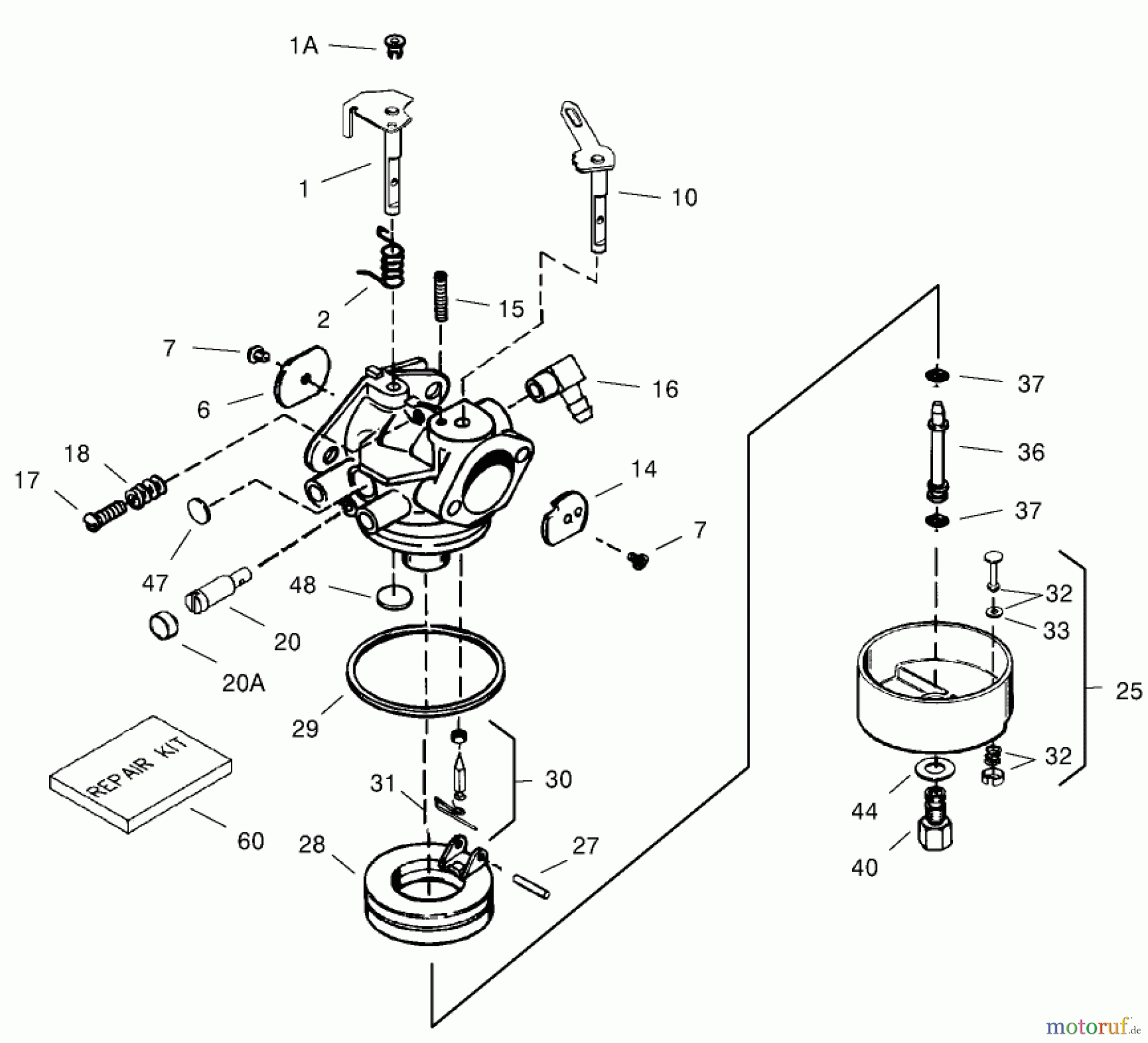  Toro Neu Snow Blowers/Snow Throwers Seite 1 38559 (1028) - Toro 1028 Power Shift Snowthrower, 2003 (230000001-230999999) CARBURETOR NO. 640169