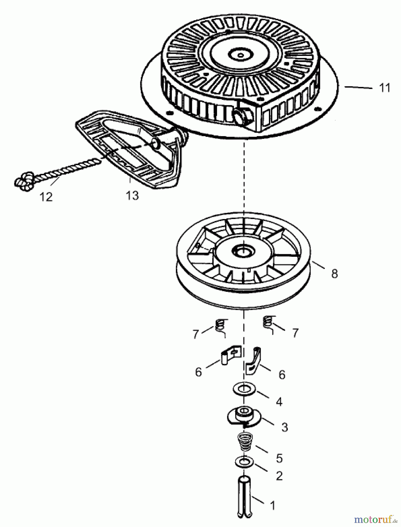  Toro Neu Snow Blowers/Snow Throwers Seite 1 38559 (1028) - Toro 1028 Power Shift Snowthrower, 2004 (240000001-240999999) REWIND STARTER ASSEMBLY NO. 590749 TECUMSEH HMSK-80 155723