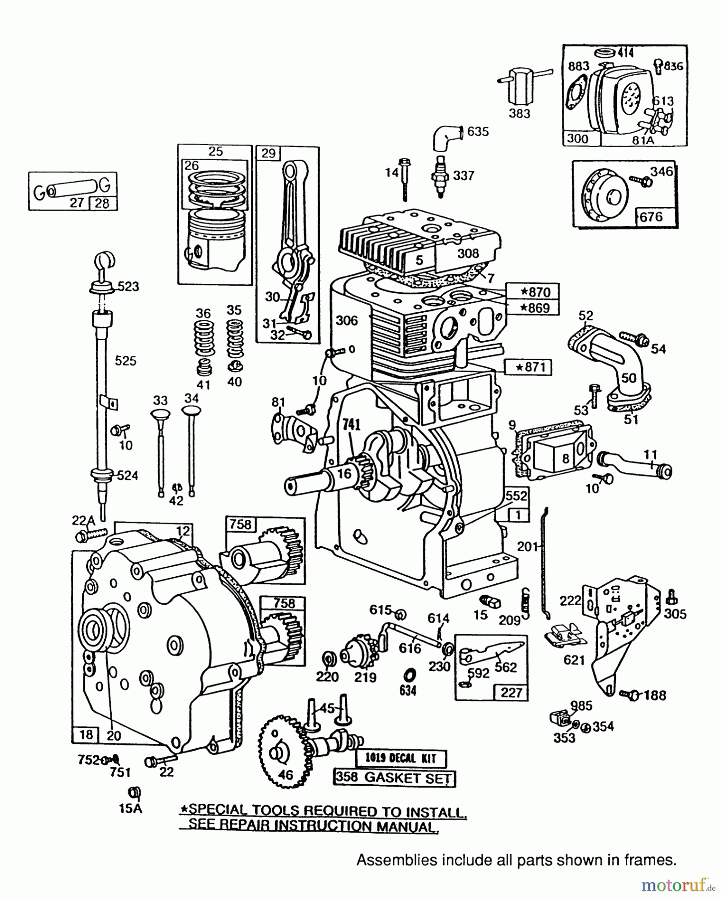  Toro Neu Snow Blowers/Snow Throwers Seite 1 38580 (1132) - Toro 1132 Power Shift Snowthrower, 1989 (9000001-9999999) ENGINE BRIGGS & STRATTON MODEL 252416 TYPE 0756-01 & 0757-01 (MODEL NO. 38580 & 38565) #1