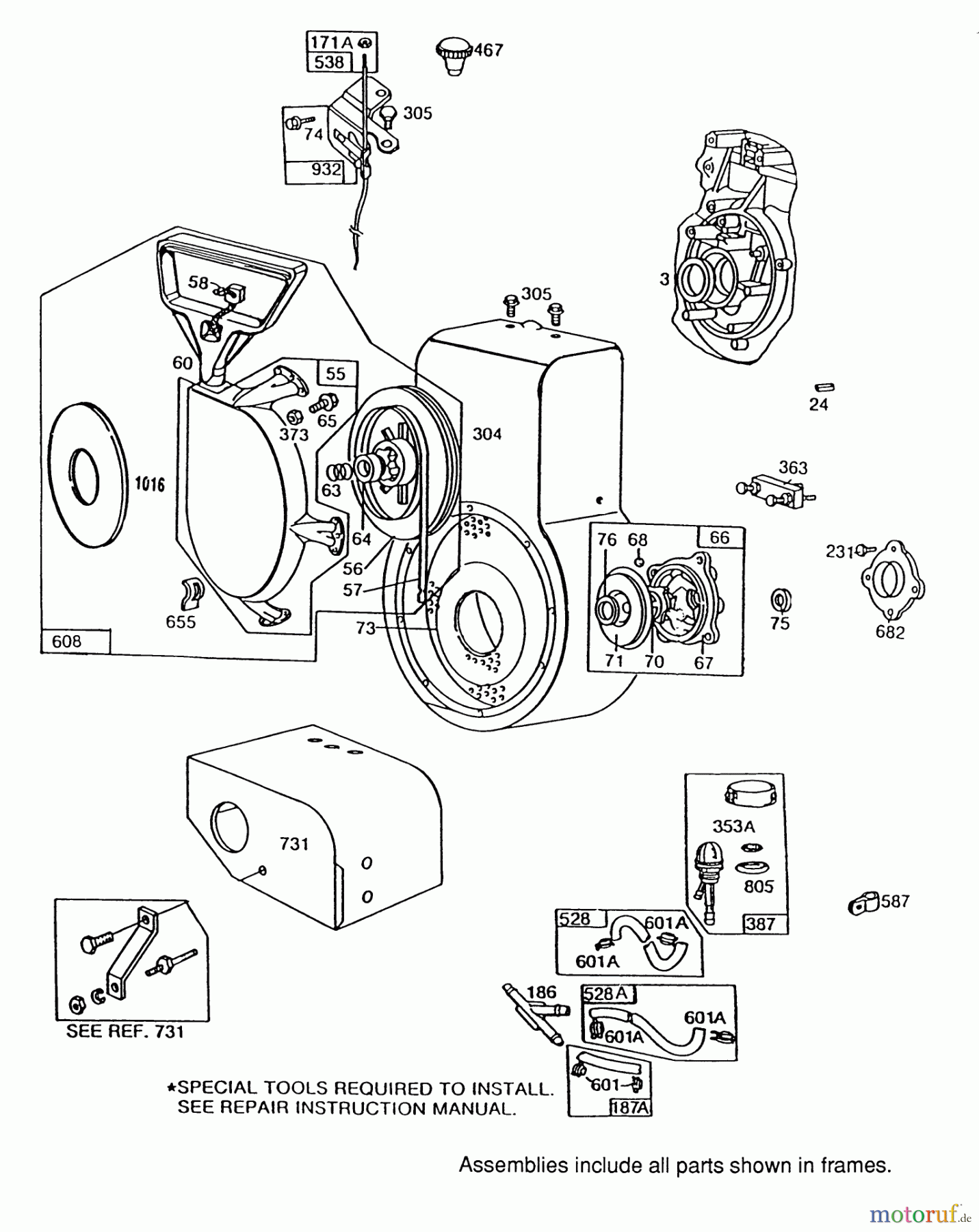  Toro Neu Snow Blowers/Snow Throwers Seite 1 38565 (1132) - Toro 1132 Power Shift Snowthrower, 1989 (9000001-9999999) ENGINE BRIGGS & STRATTON MODEL 252416 TYPE 0756-01 & 0757-01 (MODEL NO. 38580 & 38565) #2