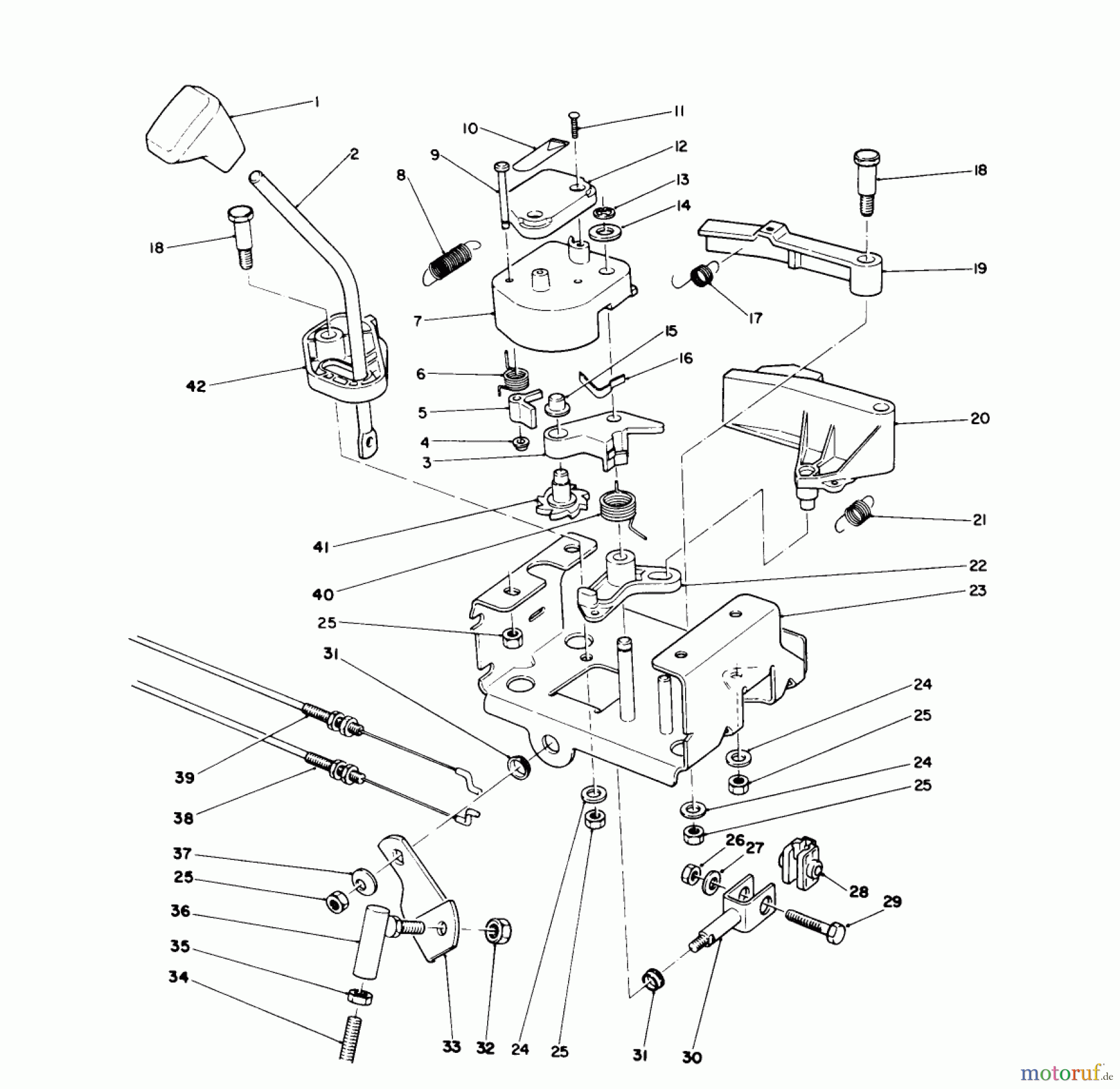  Toro Neu Snow Blowers/Snow Throwers Seite 1 38580 (1132) - Toro 1132 Power Shift Snowthrower, 1989 (9000001-9999999) TRACTION LINKAGE ASSEMBLY