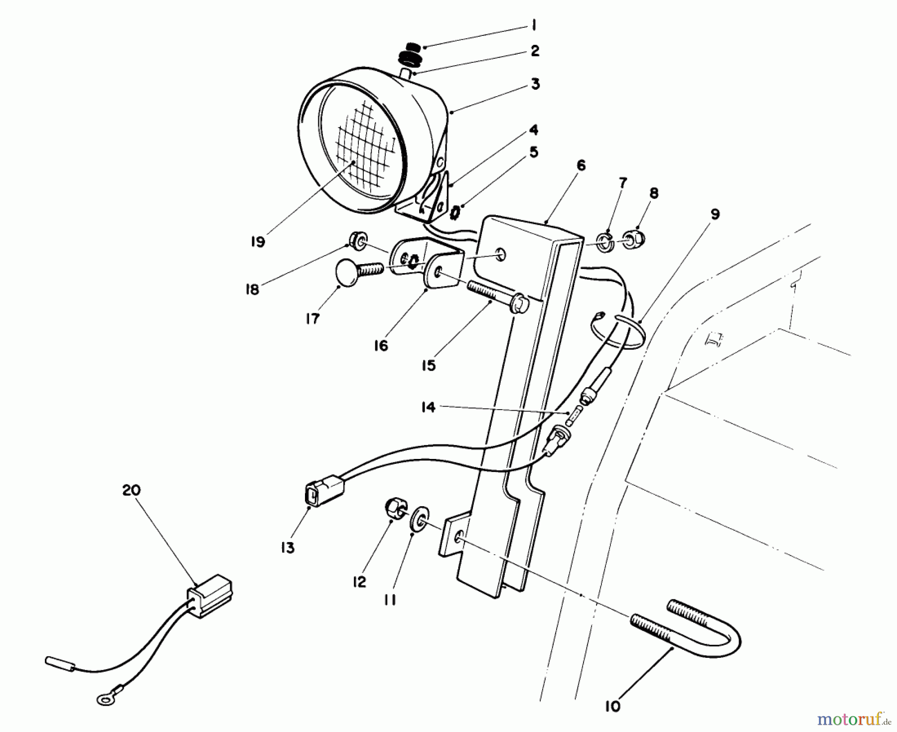  Toro Neu Snow Blowers/Snow Throwers Seite 1 38566 (1132) - Toro 1132 Power Shift Snowthrower, 1990 (0000001-0999999) LIGHT ASSEMBLY