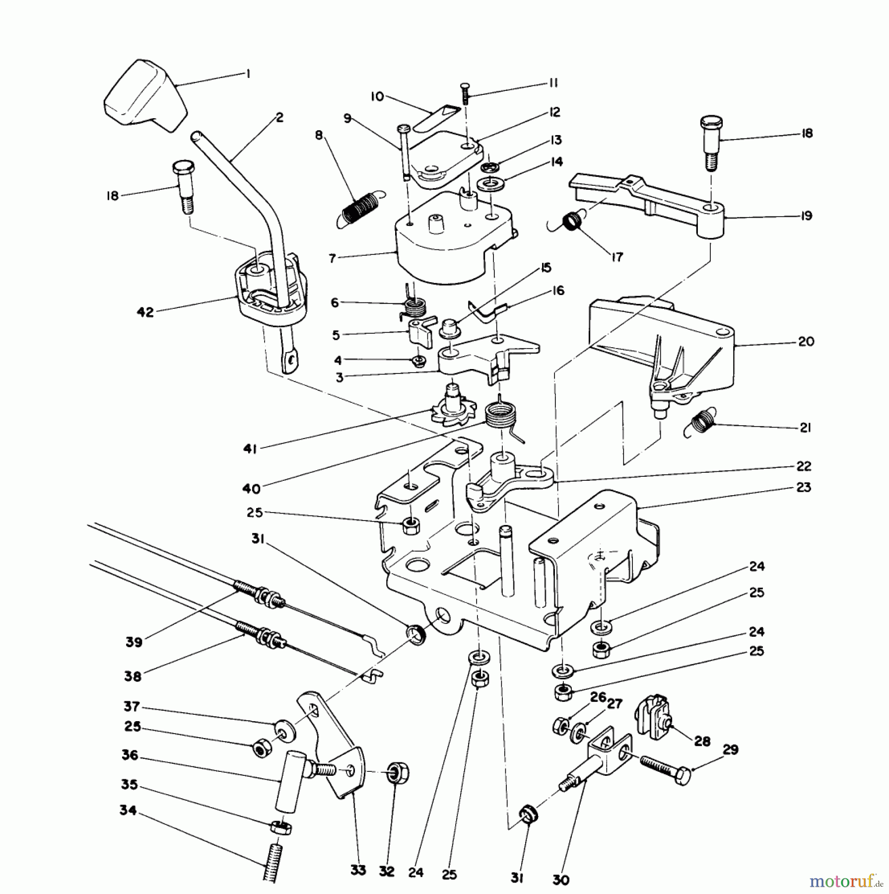  Toro Neu Snow Blowers/Snow Throwers Seite 1 38580 (1132) - Toro 1132 Power Shift Snowthrower, 1990 (0000001-0999999) TRACTION LINKAGE ASSEMBLY