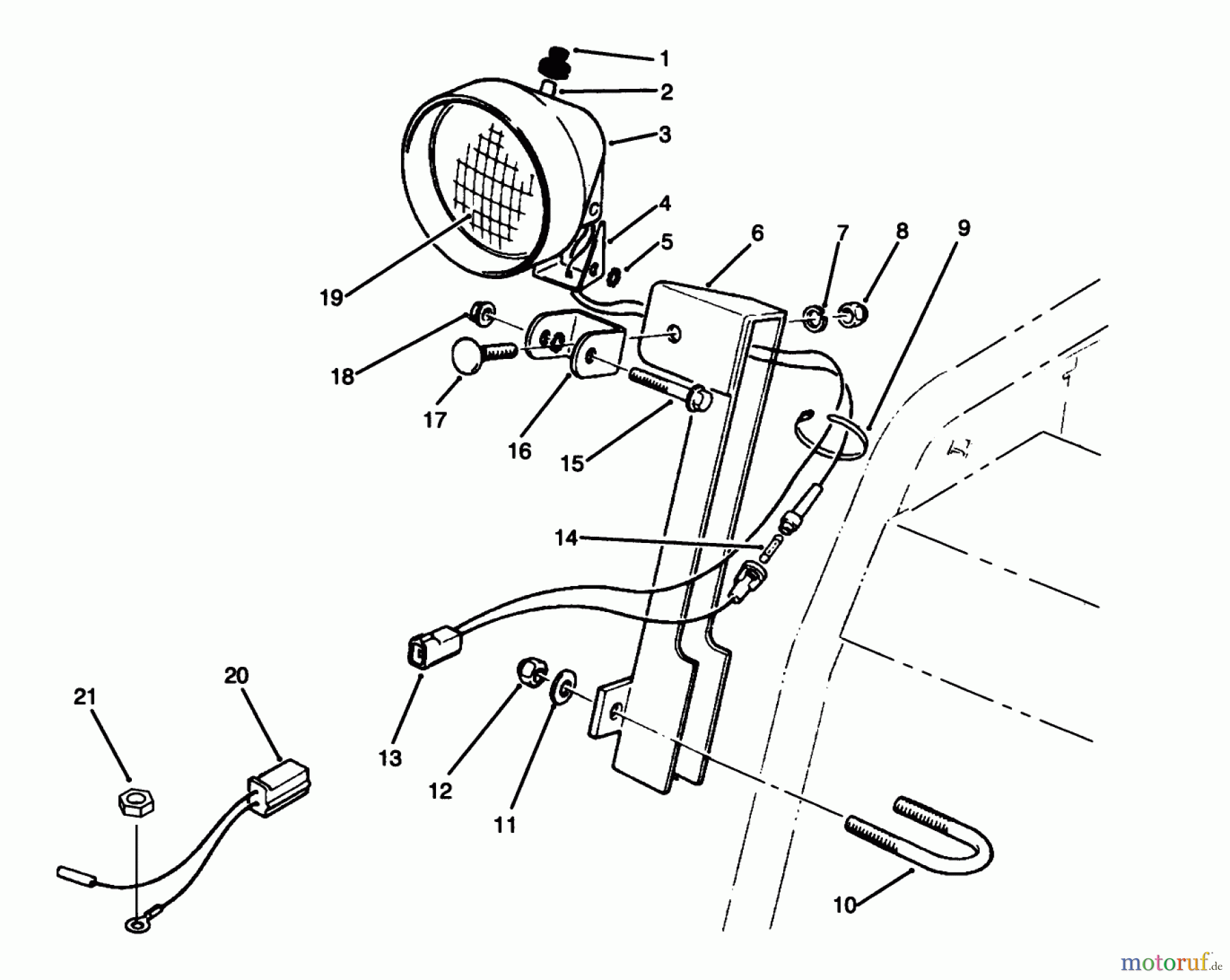  Toro Neu Snow Blowers/Snow Throwers Seite 1 38566 (1132) - Toro 1132 Power Shift Snowthrower, 1995 (59000001-59999999) LIGHT ASSEMBLY NO. 66-7940