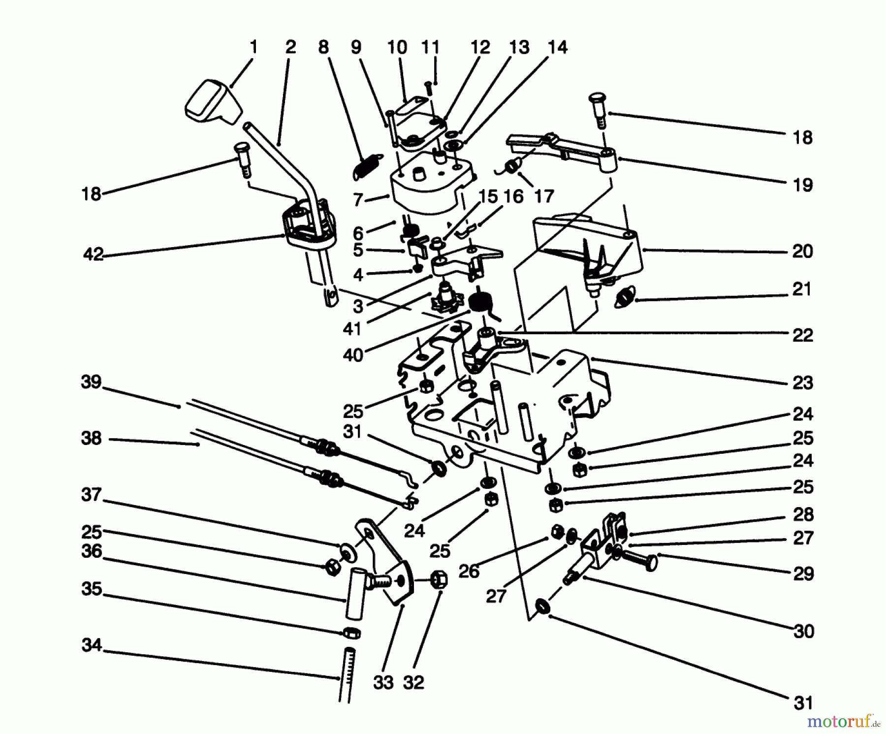  Toro Neu Snow Blowers/Snow Throwers Seite 1 38580 (1132) - Toro 1132 Power Shift Snowthrower, 1995 (5900001-5999999) TRACTION LINKAGE ASSEMBLY