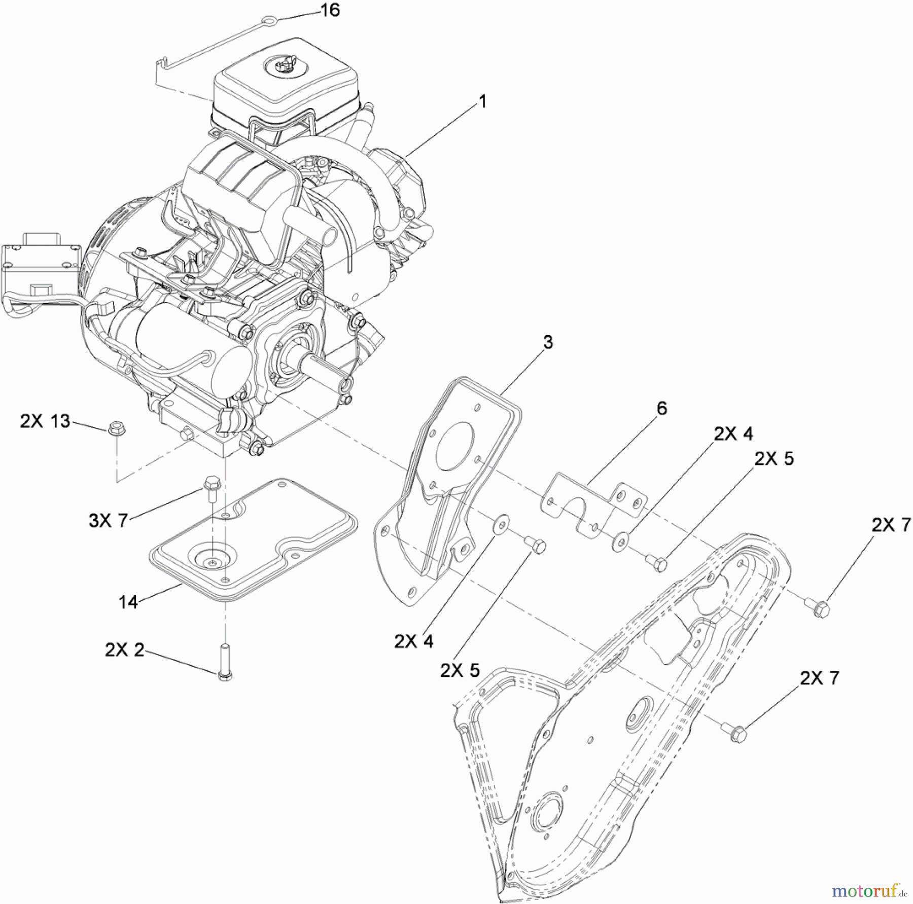  Toro Neu Snow Blowers/Snow Throwers Seite 1 38569 (6053 ES) - Toro CCR 6053 ES Quick Clear Snowthrower, 2011 (311000001-311999999) ENGINE ASSEMBLY