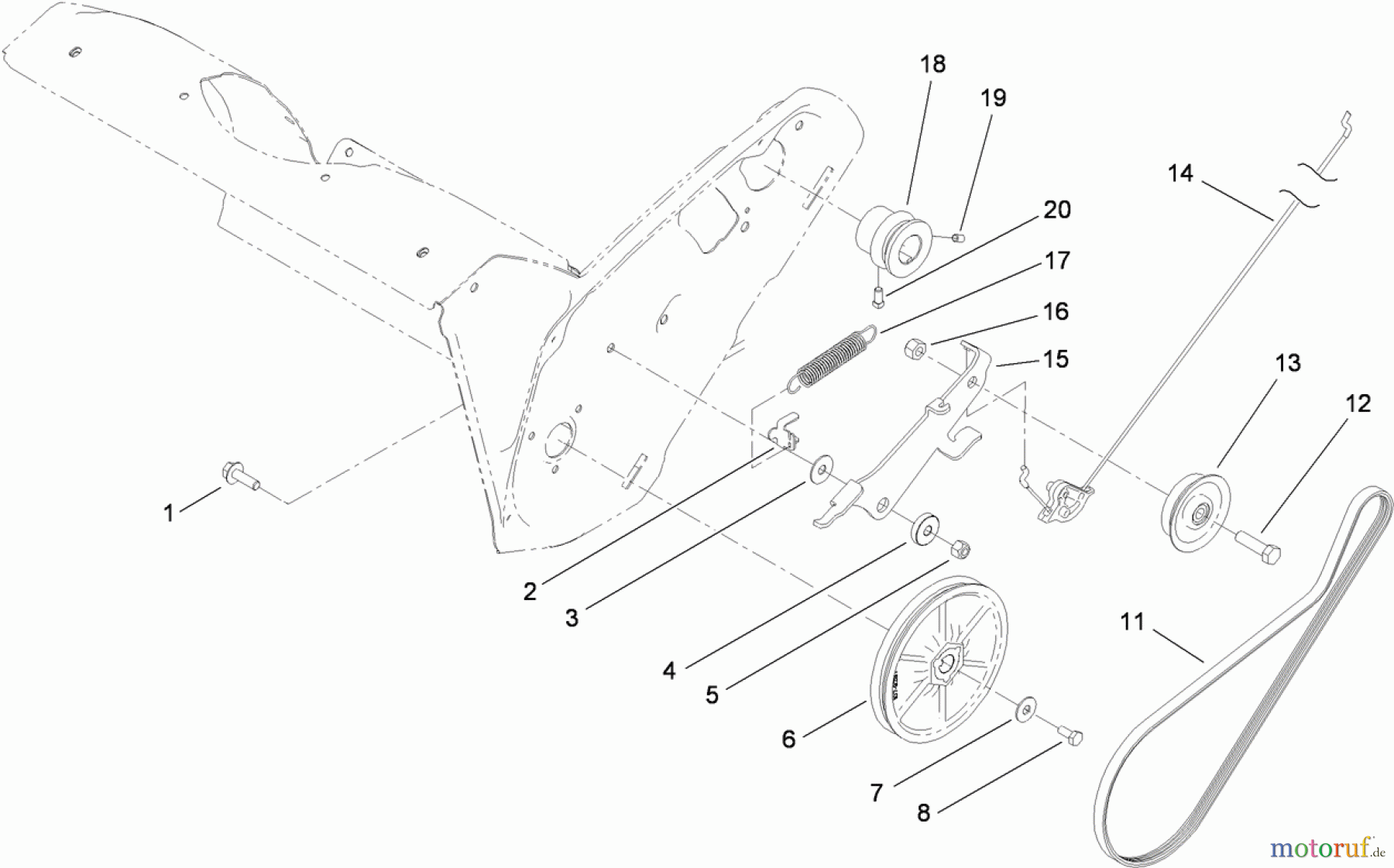  Toro Neu Snow Blowers/Snow Throwers Seite 1 38569 (6053 ES) - Toro CCR 6053 ES Quick Clear Snowthrower, 2012 (312000001-312999999) ROTOR DRIVE ASSEMBLY