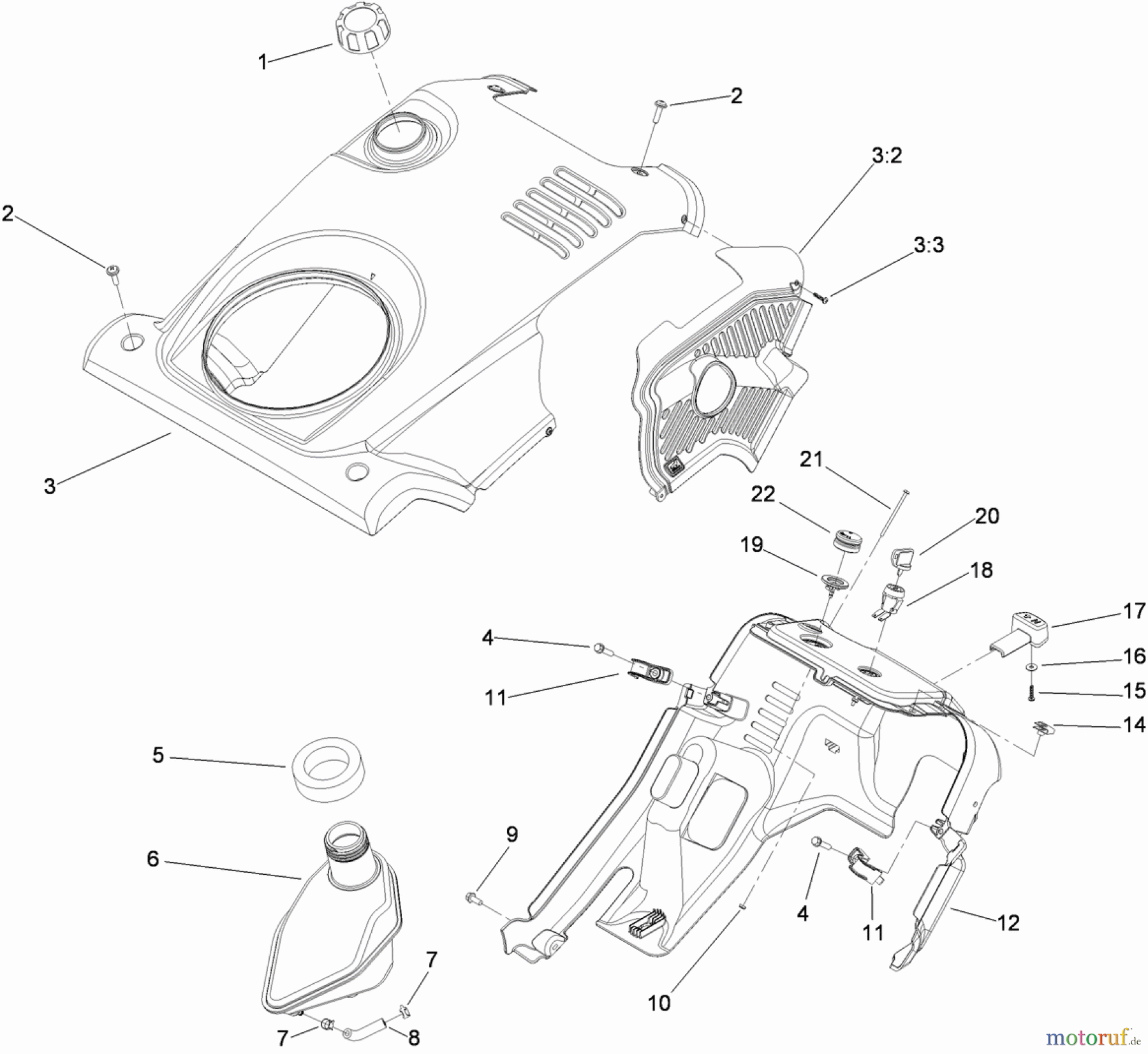  Toro Neu Snow Blowers/Snow Throwers Seite 1 38569 (6053 ES) - Toro CCR 6053 ES Quick Clear Snowthrower, 2012 (312000001-312999999) SHROUD ASSEMBLY