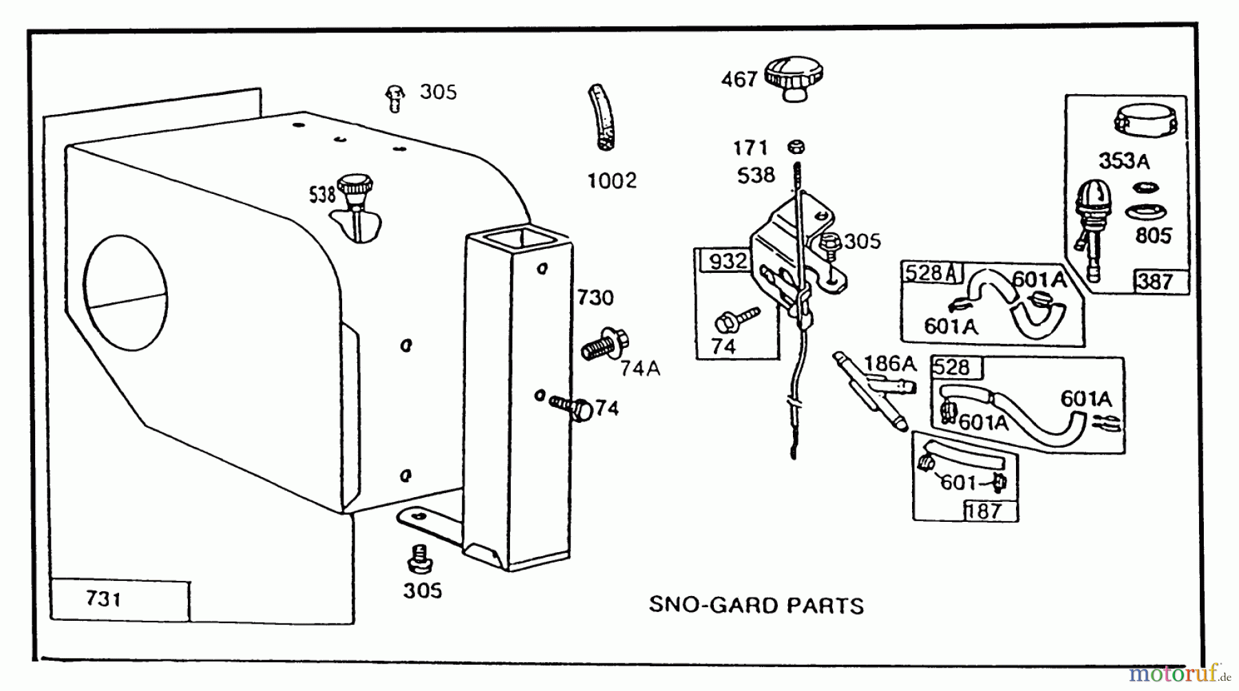  Toro Neu Snow Blowers/Snow Throwers Seite 1 38570 (828) - Toro 828 Power Shift Snowthrower, 1992 (2000001-2999999) ENGINE BRIGGS & STRATTON MODEL 190406 TYPE 3104-01 #3