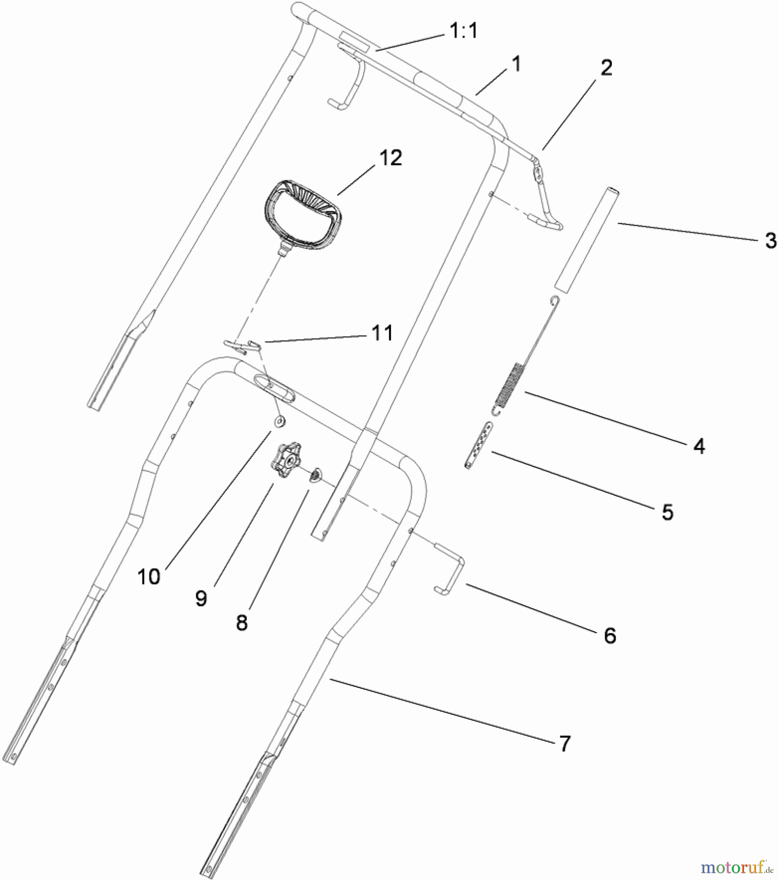  Toro Neu Snow Blowers/Snow Throwers Seite 1 38571 (6053) - Toro CCR 6053 Quick Clear Snowthrower, 2010 (310000001-310999999) HANDLE ASSEMBLY