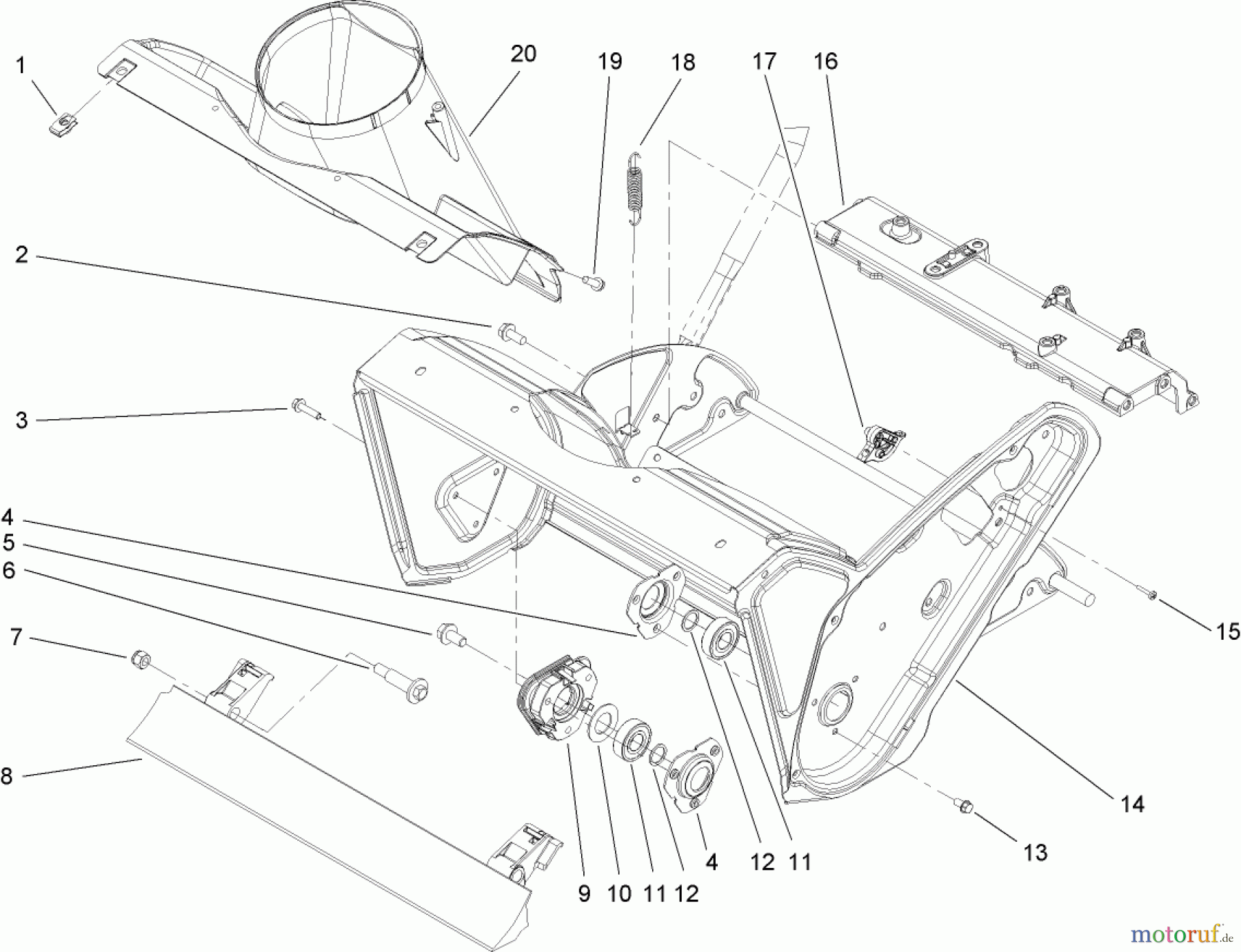  Toro Neu Snow Blowers/Snow Throwers Seite 1 38571 (6053) - Toro CCR 6053 Quick Clear Snowthrower, 2008 (280000001-280999999) ROTOR HOUSING AND SCRAPER ASSEMBLY