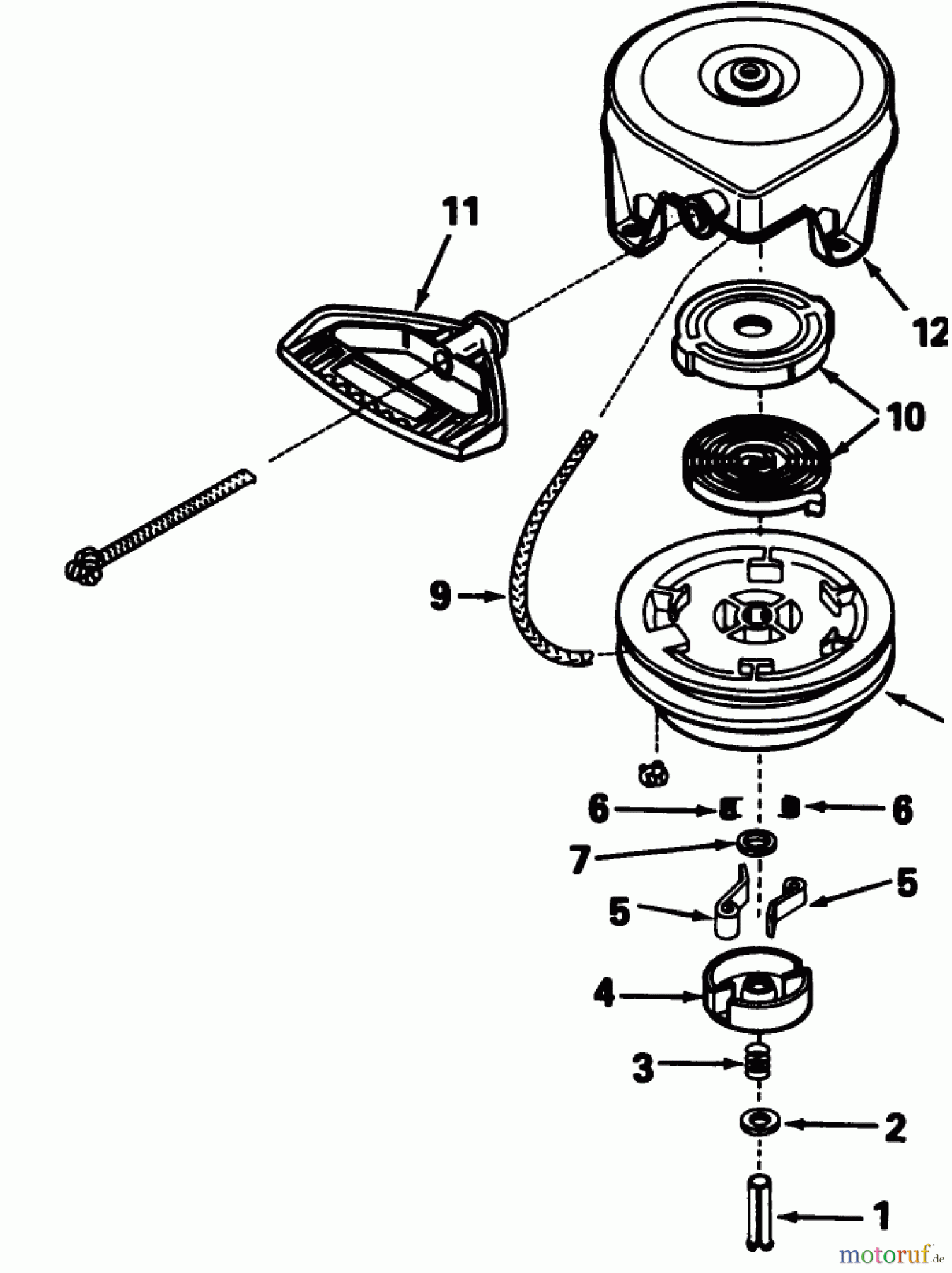  Toro Neu Snow Blowers/Snow Throwers Seite 1 38573 (828) - Toro 828 Power Shift Snowthrower, 1989 (9000001-9999999) REWIND STARTER TECUMSEH NO. 590630