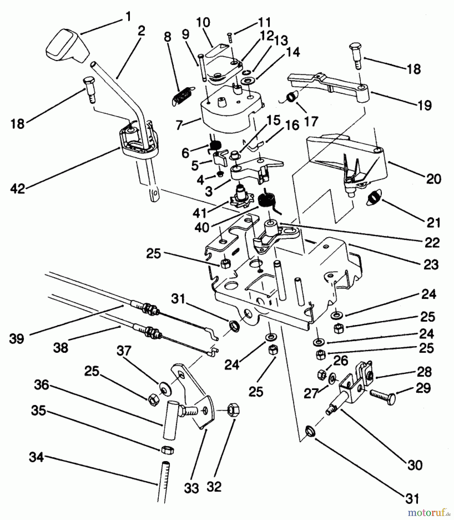  Toro Neu Snow Blowers/Snow Throwers Seite 1 38574 (828) - Toro 828 Power Shift Snowthrower, 1991 (1000001-1999999) TRACTION LINKAGE ASSEMBLY