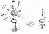 Toro 38575 (6053) - CCR 6053 Quick Clear Snowthrower, 2008 (280000001-280999999) Listas de piezas de repuesto y dibujos CARBURETOR ASSEMBLY NO. 640298 TECUMSEH OH195SA-72567G