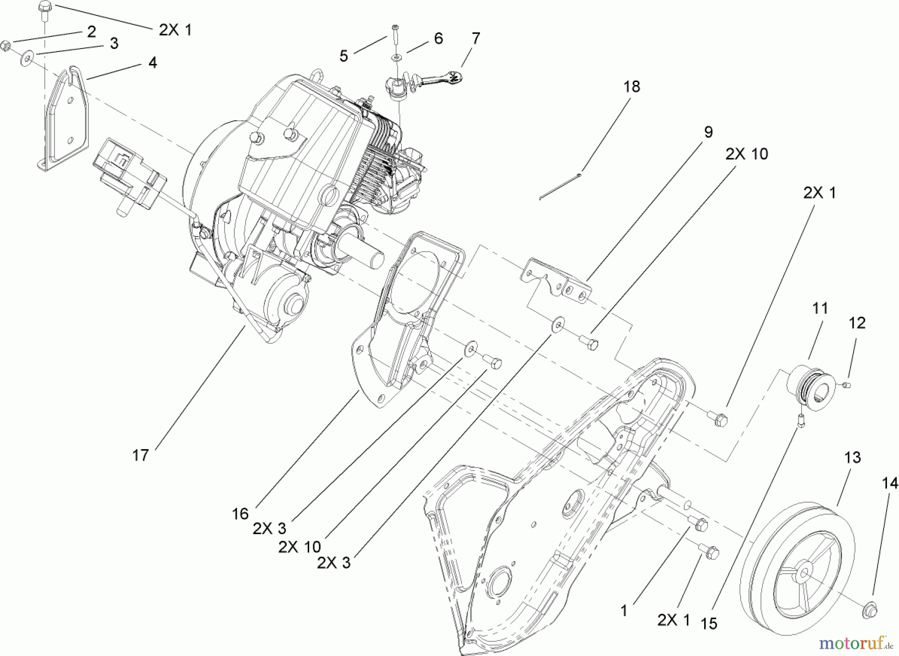  Toro Neu Snow Blowers/Snow Throwers Seite 1 38581 - Toro Power Clear Snowthrower, 2009 (290000001-290999999) ENGINE, FRAME AND WHEEL ASSEMBLY