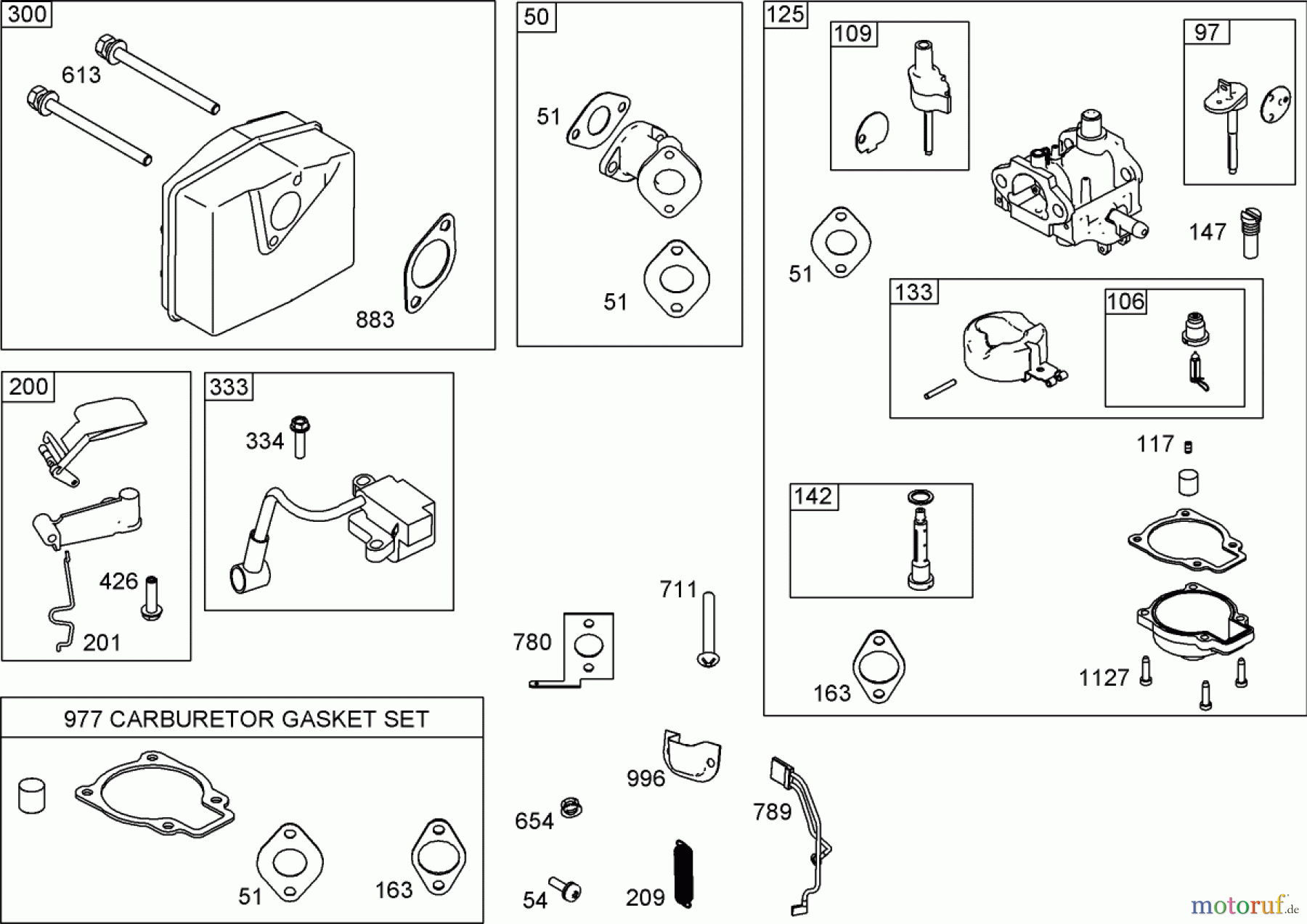  Toro Neu Snow Blowers/Snow Throwers Seite 1 38581 - Toro Power Clear Snowthrower, 2008 (280000001-280999999) MUFFLER, CARBURETOR AND INTAKE MANIFOLD ASSEMBLY BRIGGS AND STRATTON 084232-0121-E8