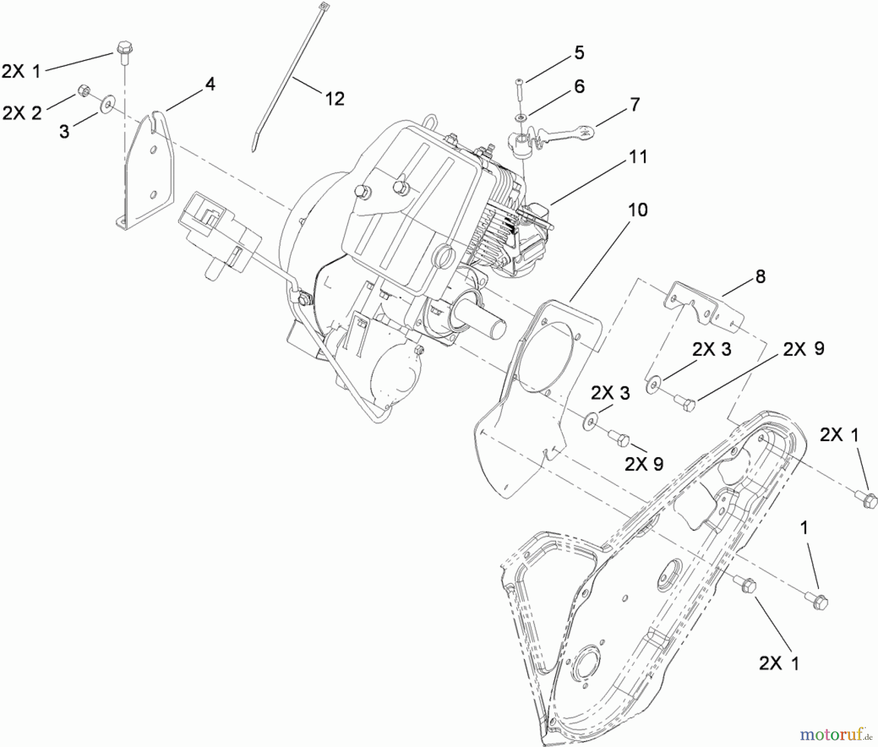  Toro Neu Snow Blowers/Snow Throwers Seite 1 38582 - Toro Power Clear Snowthrower, 2010 (310000001-310999999) ENGINE ASSEMBLY