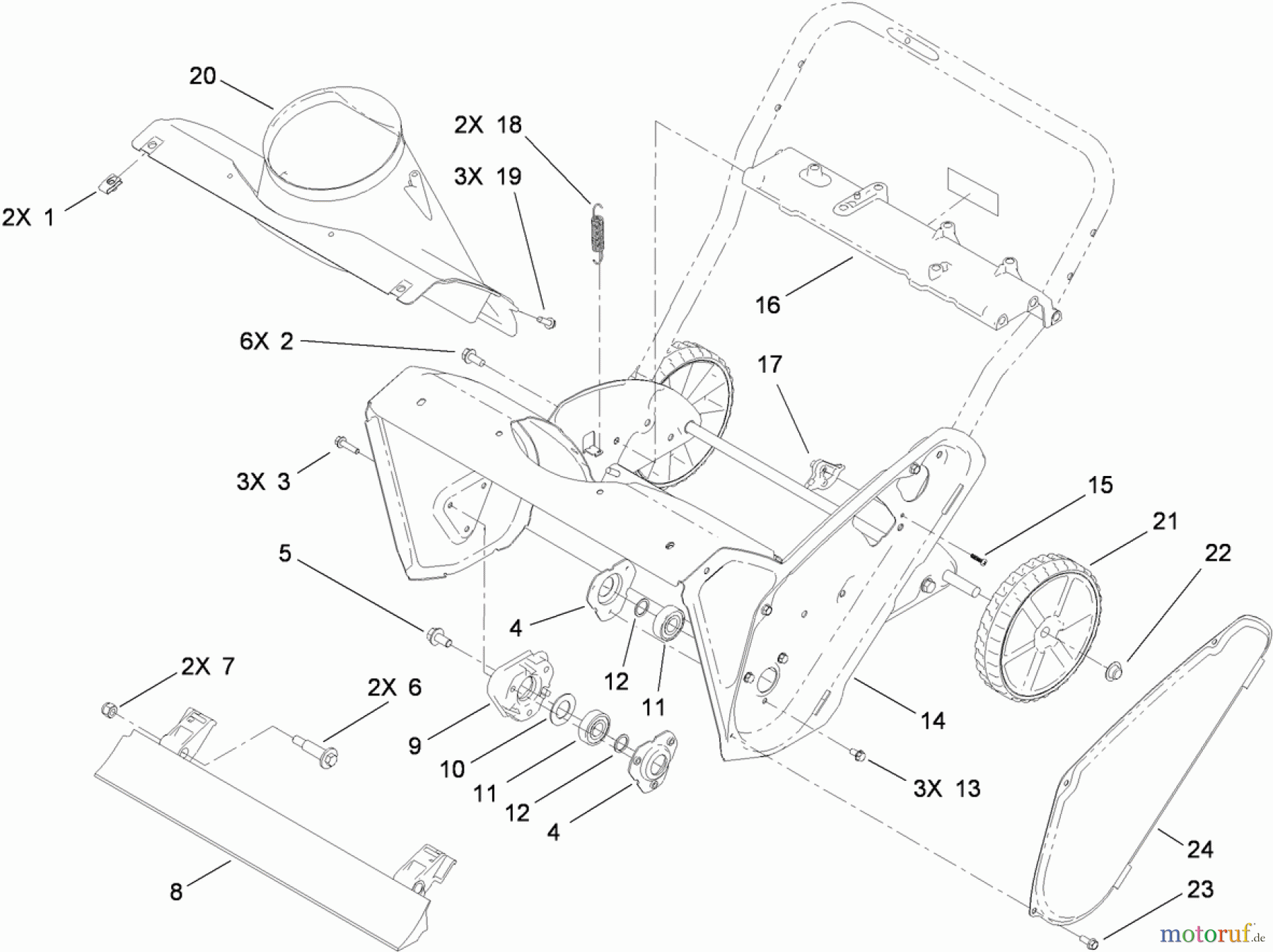  Toro Neu Snow Blowers/Snow Throwers Seite 1 38583 - Toro Power Clear Snowthrower, 2011 (311000001-311999999) MAIN FRAME ASSEMBLY