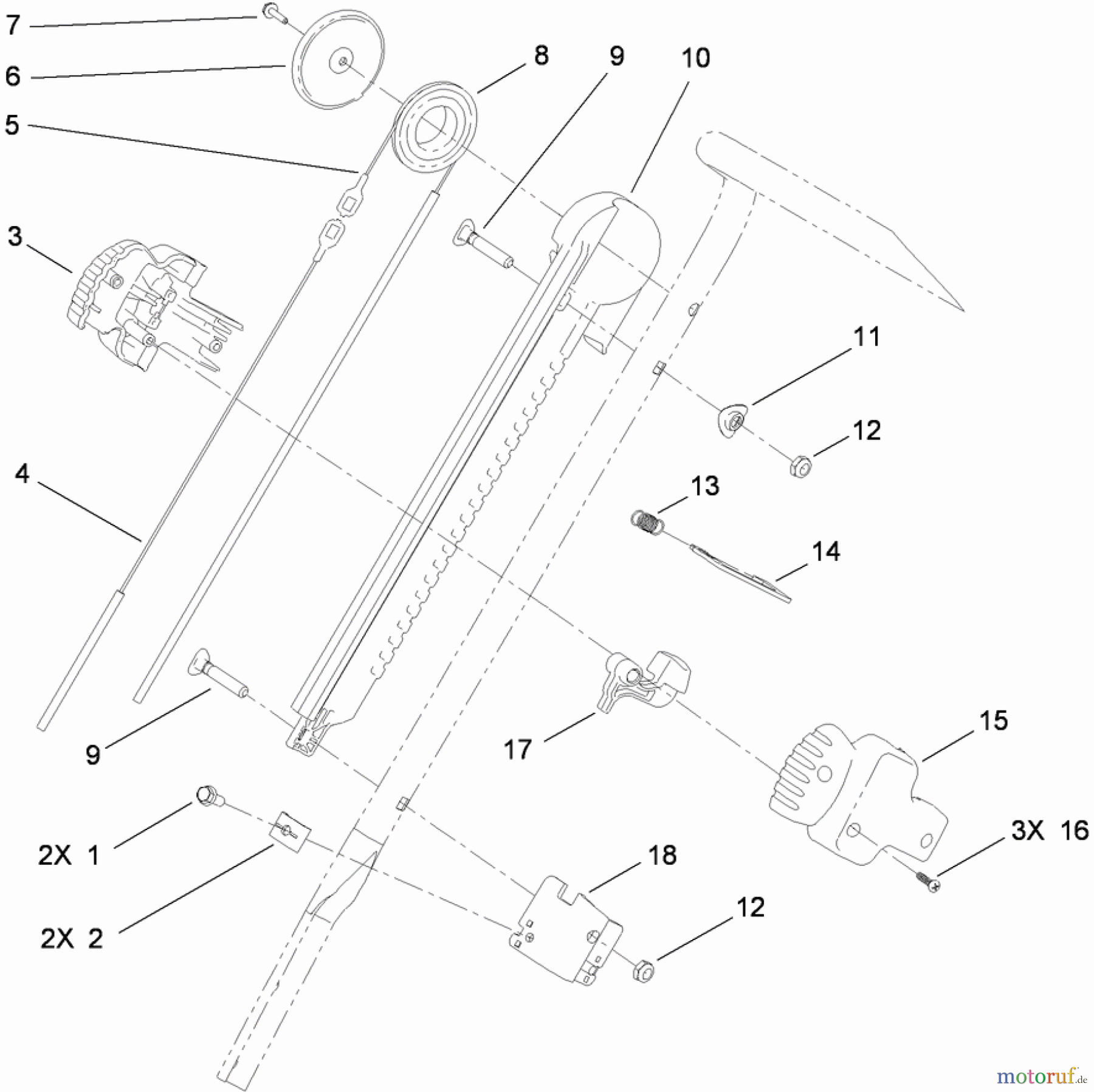  Toro Neu Snow Blowers/Snow Throwers Seite 1 38584 - Toro Power Clear Snowthrower, 2011 (311000001-311999999) HANDLE CHUTE CONTROL ASSEMBLY