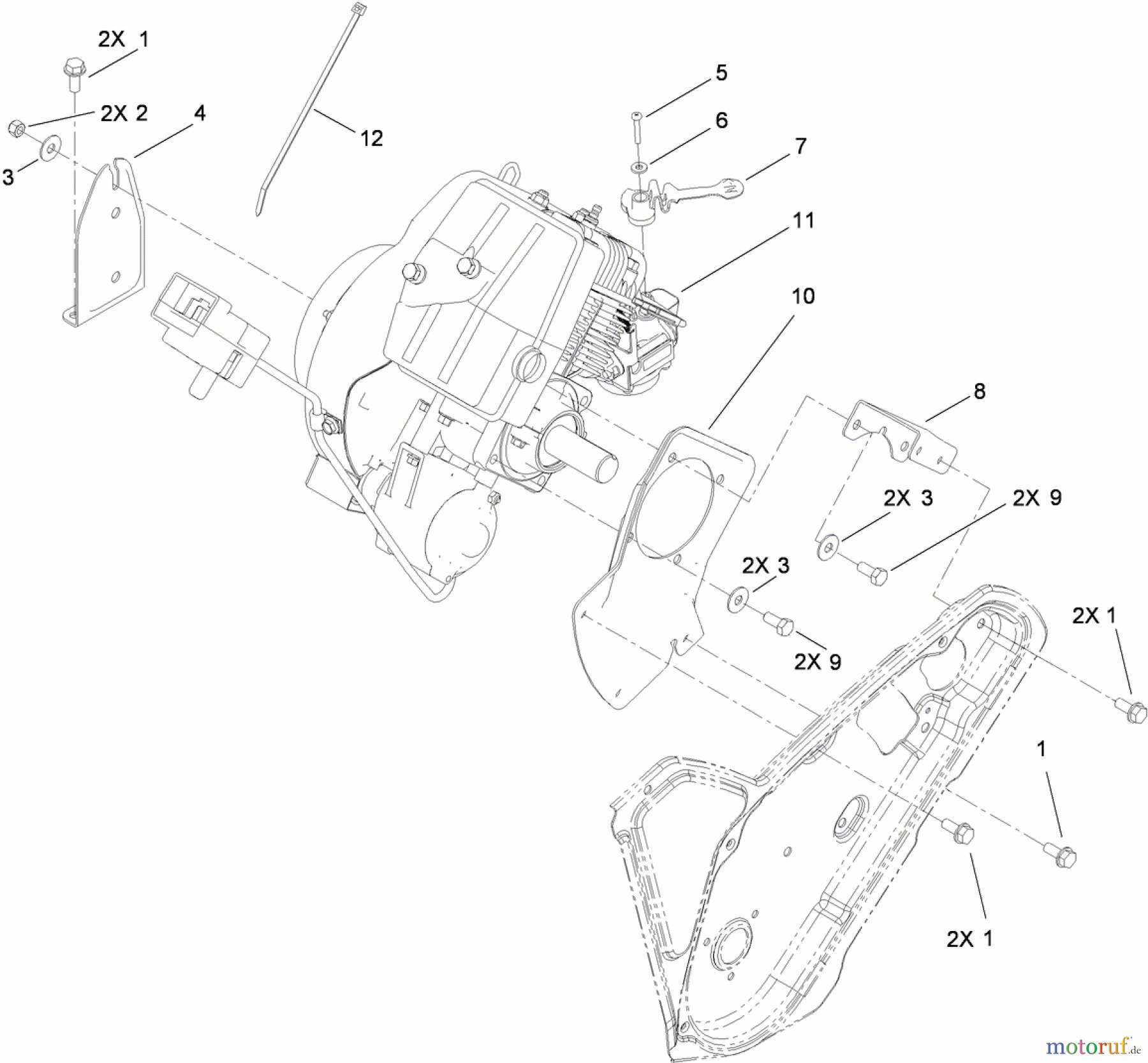  Toro Neu Snow Blowers/Snow Throwers Seite 1 38587 - Toro Power Clear Snowthrower, 2010 (310000001-310999999) ENGINE ASSEMBLY