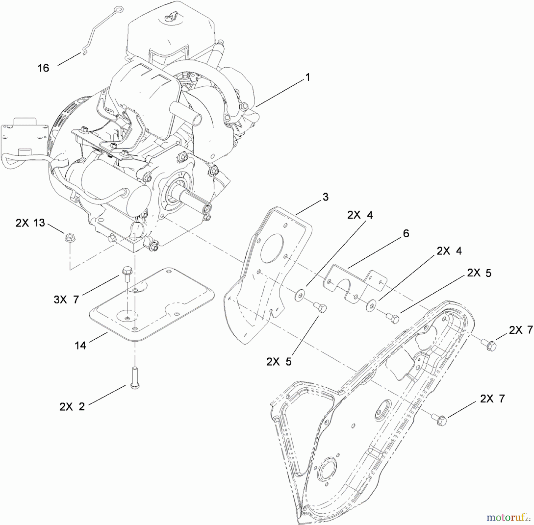  Toro Neu Snow Blowers/Snow Throwers Seite 1 38589 - Toro Power Clear Snowthrower, 2010 (310000001-310999999) ENGINE ASSEMBLY