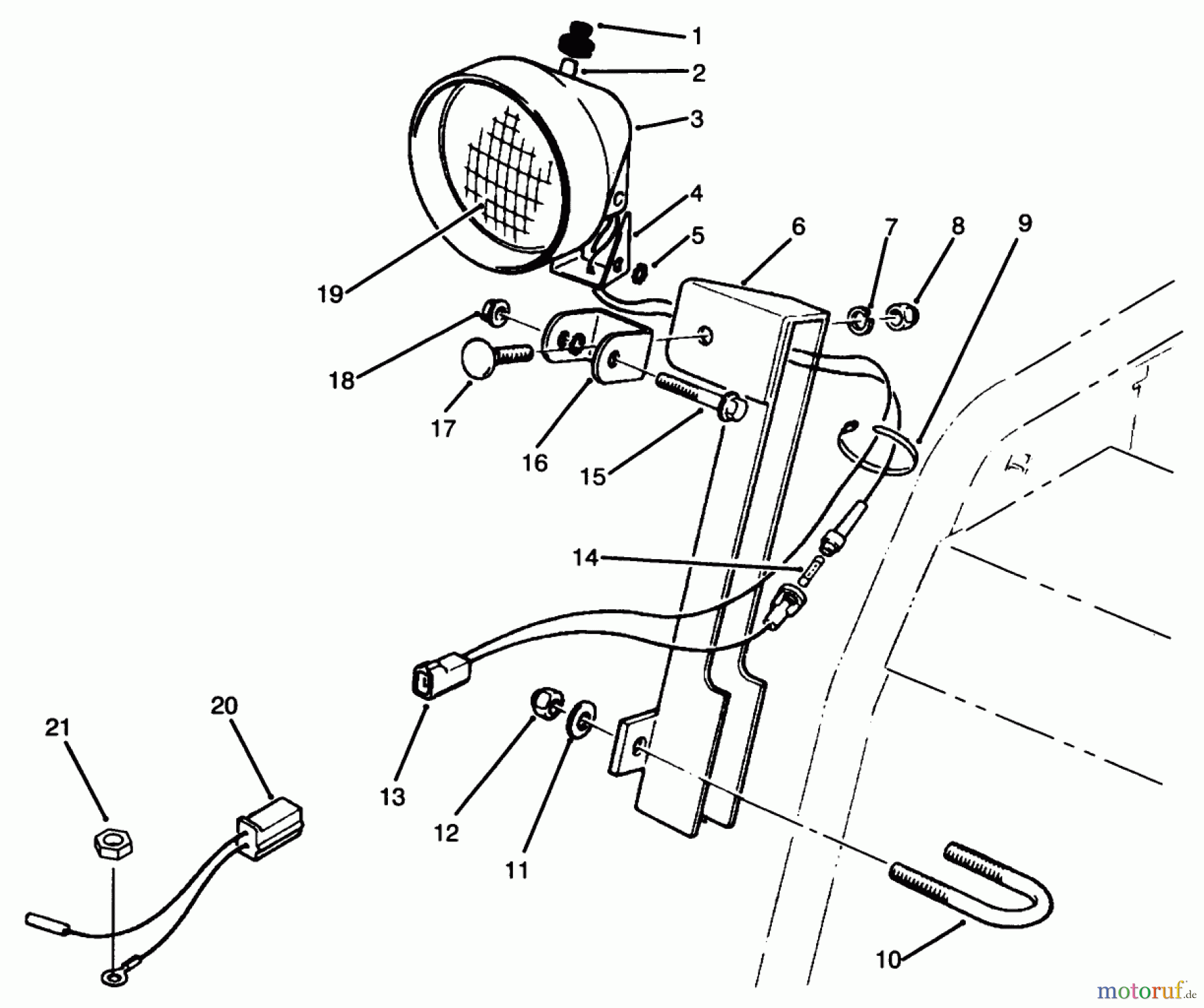  Toro Neu Snow Blowers/Snow Throwers Seite 1 38590 (1232) - Toro 1232 Power Shift Snowthrower, 1996 (6900001-6999999) LIGHT ASSEMBLY NO. 66-7941