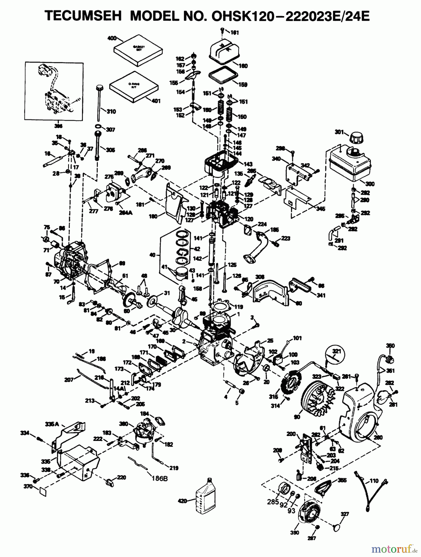  Toro Neu Snow Blowers/Snow Throwers Seite 1 38591 (1232) - Toro 1232 Power Shift Snowthrower, 1996 (6900001-6999999) TECUMSEH MODEL NO. OHSK120-222023E/24E