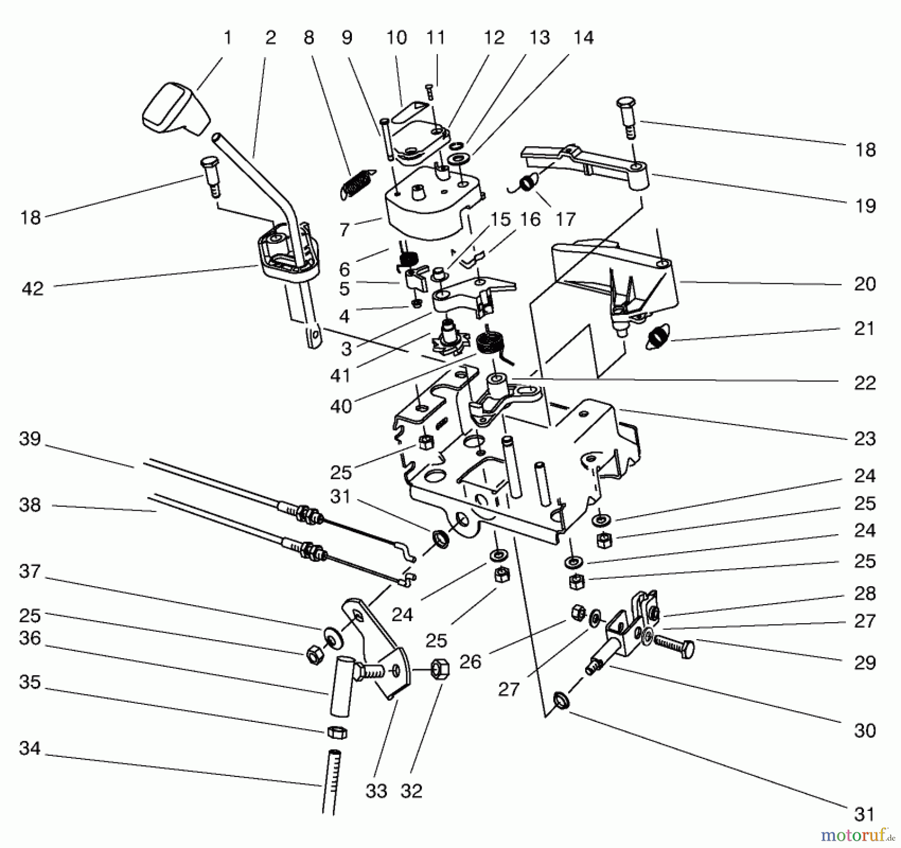  Toro Neu Snow Blowers/Snow Throwers Seite 1 38590 (1232) - Toro 1232 Power Shift Snowthrower, 1998 (8900001-8999999) TRACTION LINKAGE ASSEMBLY