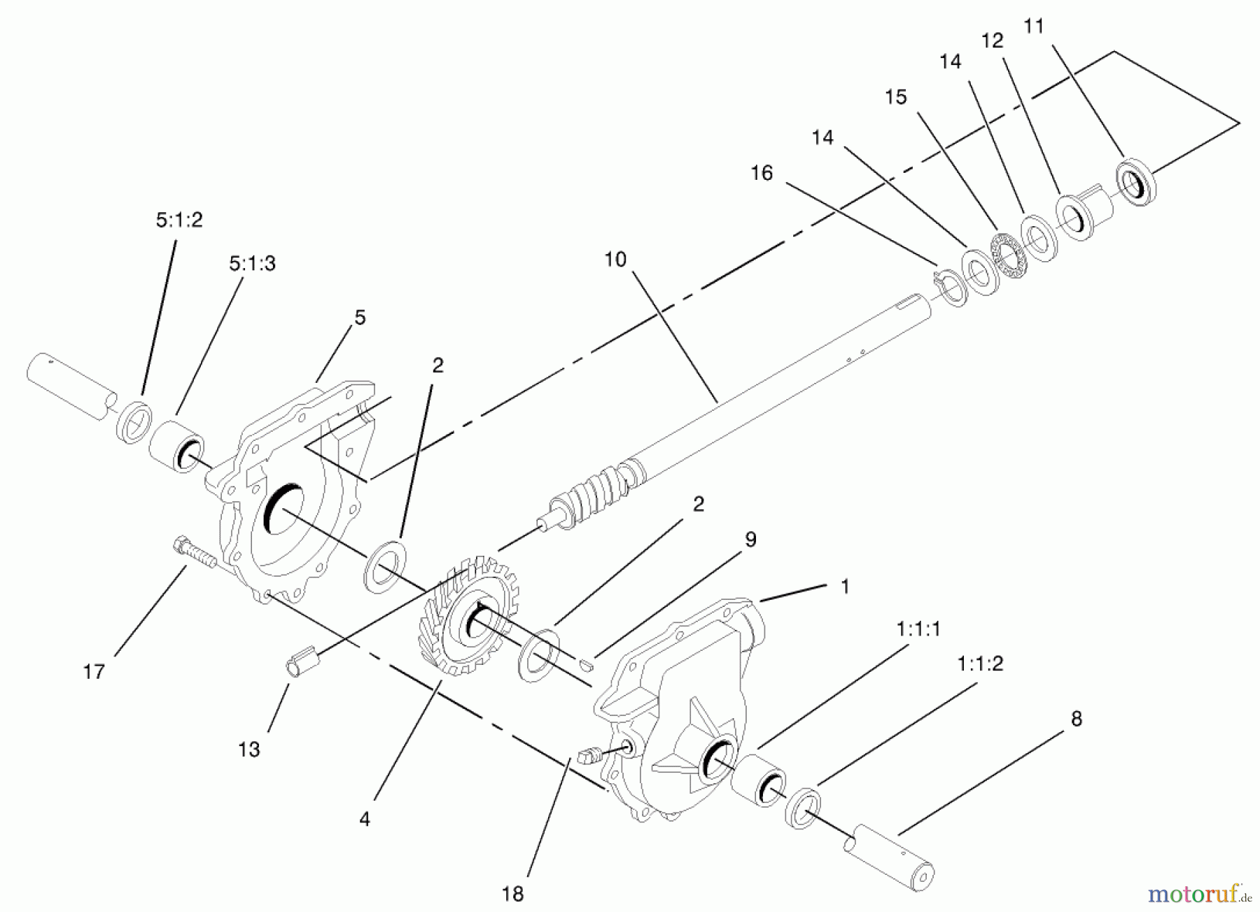  Toro Neu Snow Blowers/Snow Throwers Seite 1 38592 (1332) - Toro 1332 Power Shift Snowthrower, 2004 (240000001-240999999) 32IN AUGER GEARCASE ASSEMBLY PART NO. 74-1562