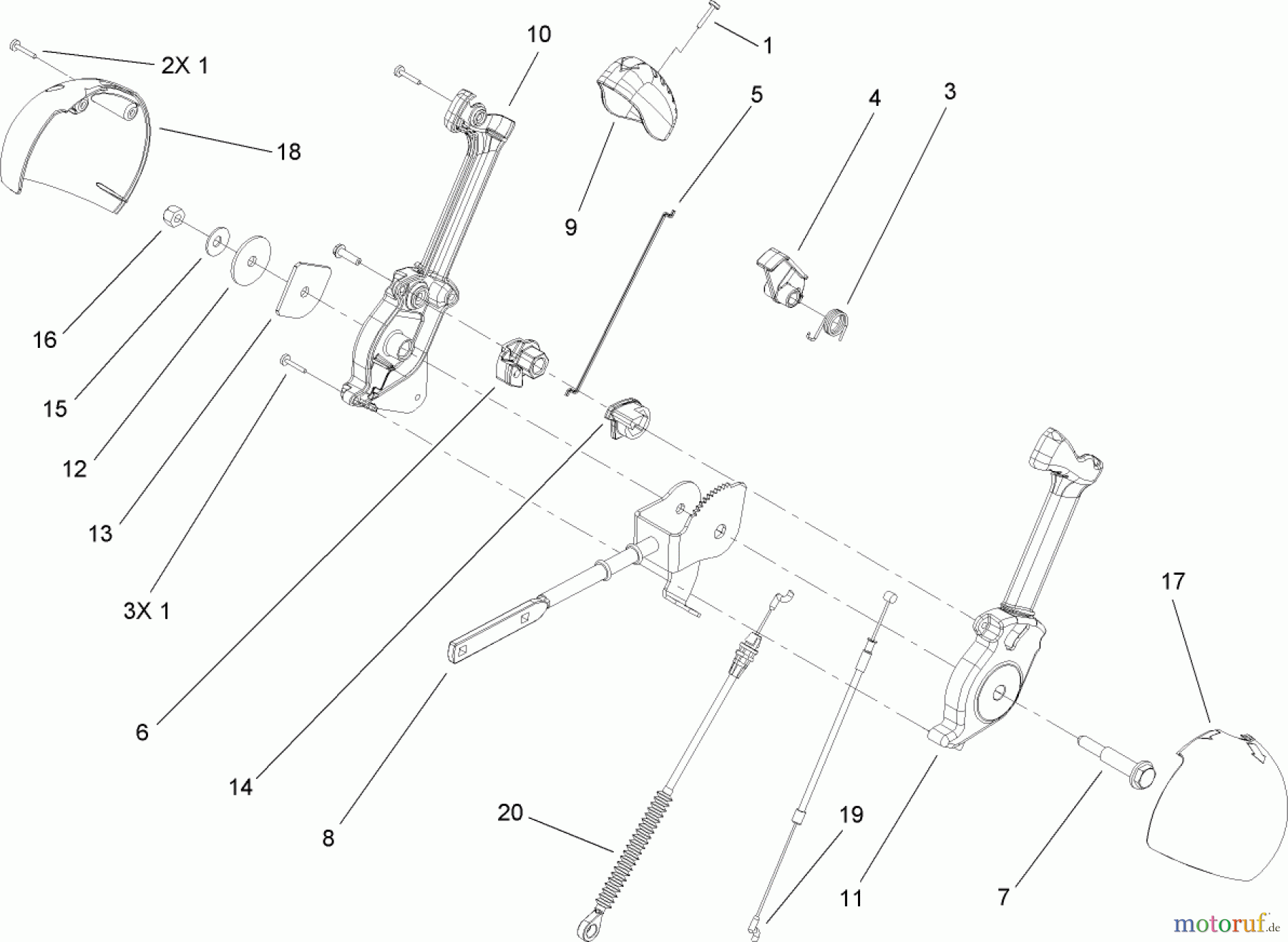  Toro Neu Snow Blowers/Snow Throwers Seite 1 38597 (826 O) - Toro Power Max 826 O Snowthrower, 2010 (310000001-310999999) LEVER CHUTE CONTROL ASSEMBLY