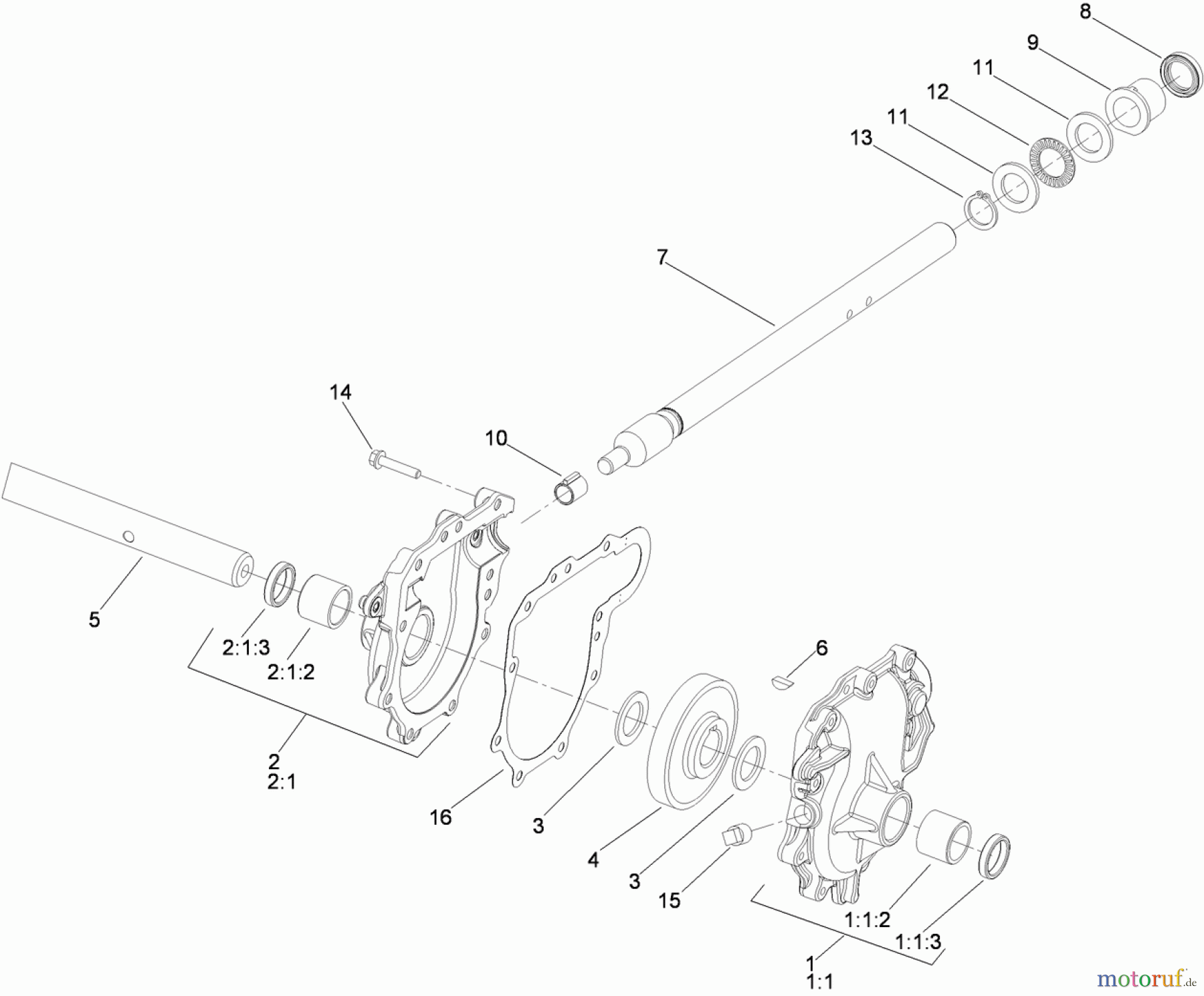  Toro Neu Snow Blowers/Snow Throwers Seite 1 38597 (826 O) - Toro Power Max 826 O Snowthrower, 2012 (312000001-312999999) 26 INCH AUGER GEARCASE ASSEMBLY NO. 108-7328