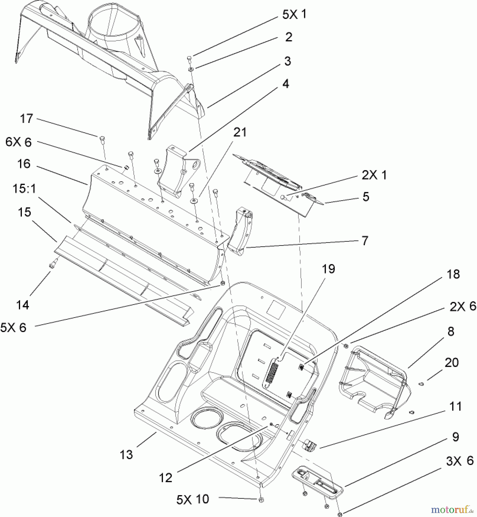  Toro Neu Snow Blowers/Snow Throwers Seite 1 38600 - Toro Snow Commander Snowthrower, 2005 (250000001-250999999) LOWER HOUSING ASSEMBLY