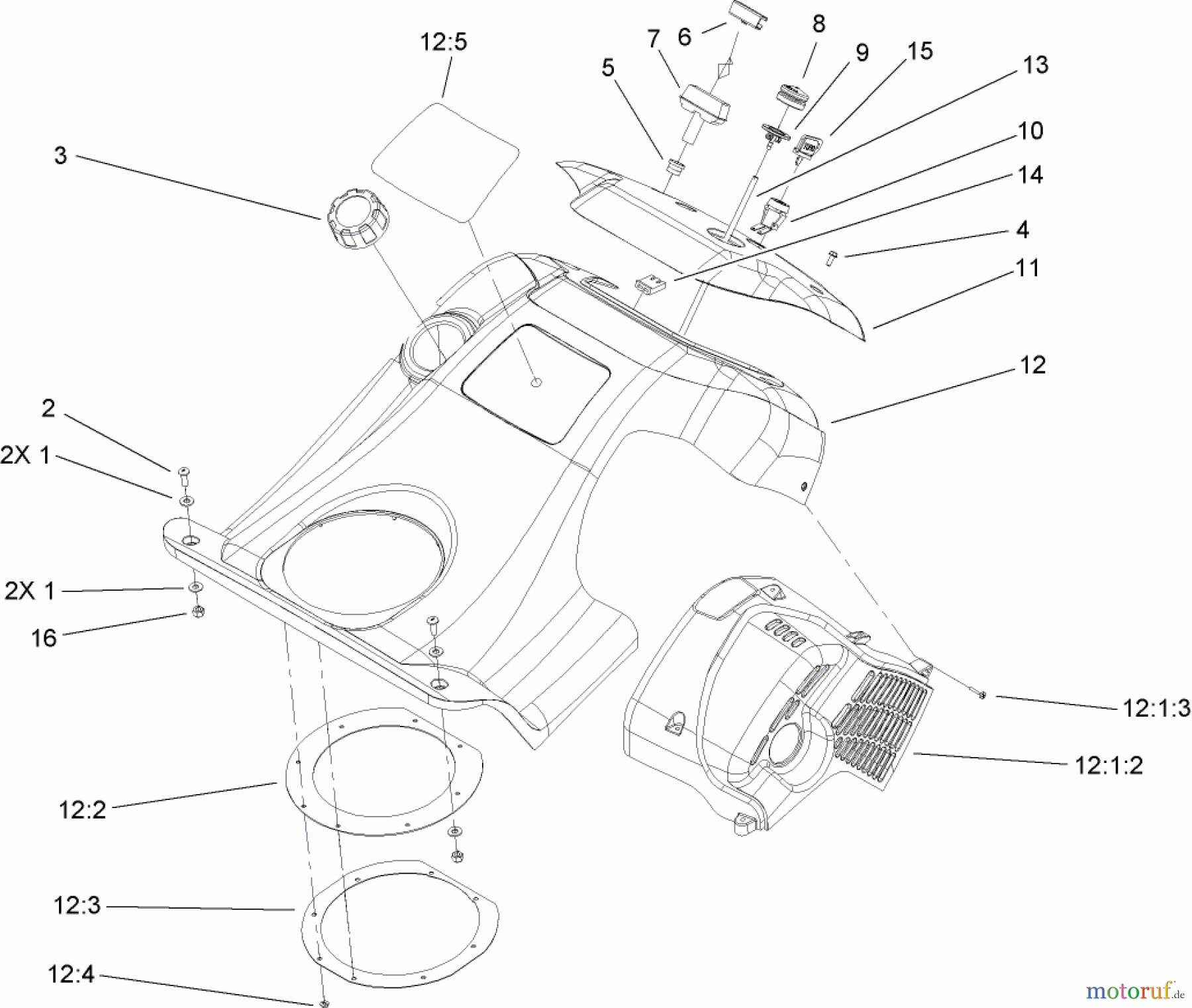  Toro Neu Snow Blowers/Snow Throwers Seite 1 38600 - Toro Snow Commander Snowthrower, 2006 (260000001-260010000) SHROUD, CONTROL PANEL AND MUFFLER SHIELD ASSEMBLY