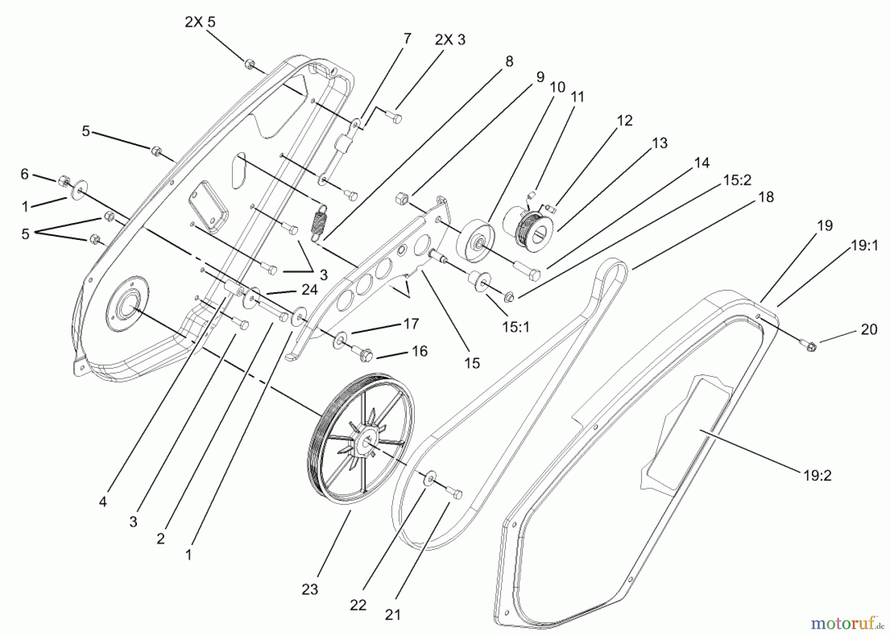  Toro Neu Snow Blowers/Snow Throwers Seite 1 38601 - Toro Snow Commander Snowthrower, 2005 (250000001-250999999) IMPELLER DRIVE ASSEMBLY