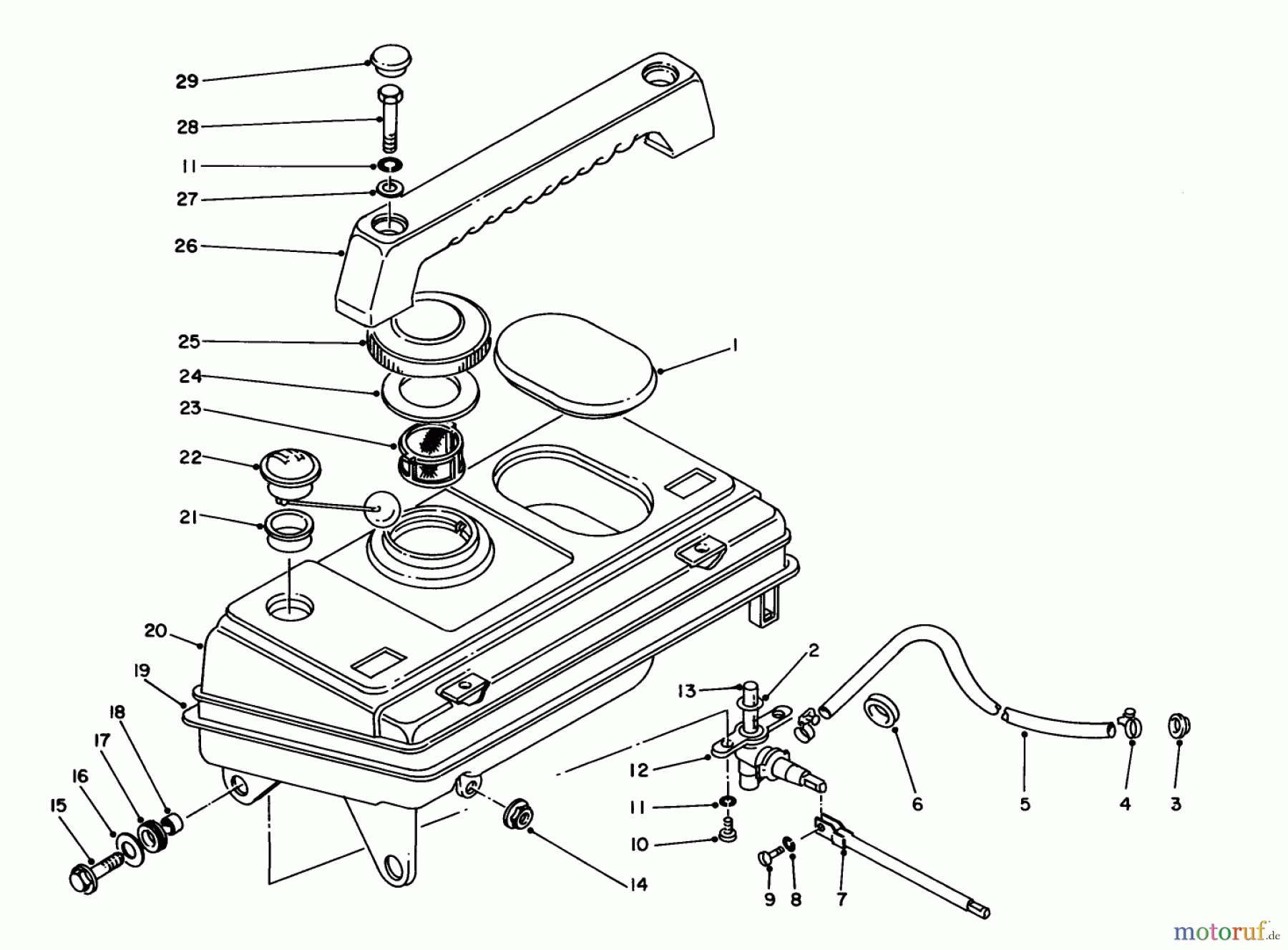  Toro Neu Generators 62008 (T800) - Toro Generator, T800, 1986 (6000001-6999999) FUEL TANK ASSEMBLY