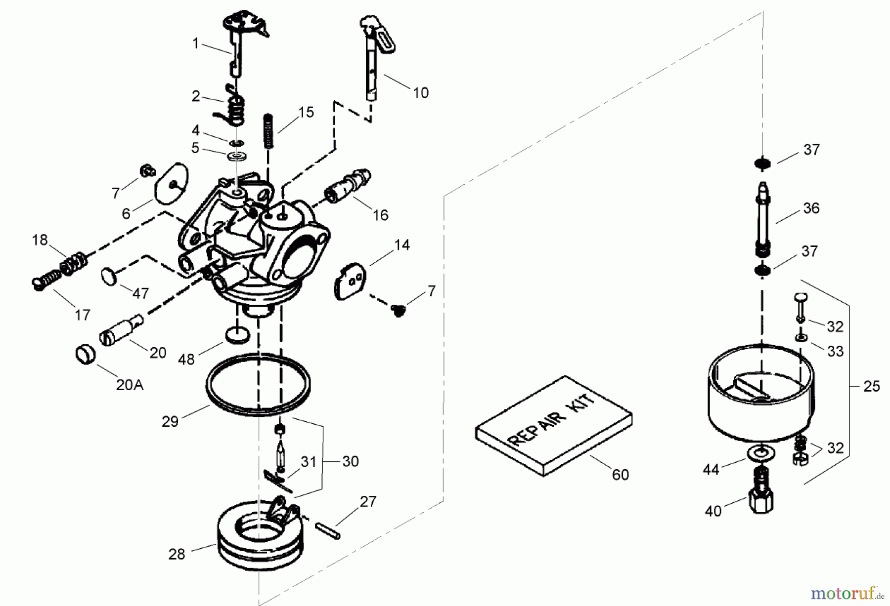  Toro Neu Snow Blowers/Snow Throwers Seite 2 38606 (622R) - Toro 622R Power Throw Snowthrower, 2008 (280000001-280999999) CARBURETOR ASSEMBLY NO. 640058A TECUMSEH OH195SA-72566G