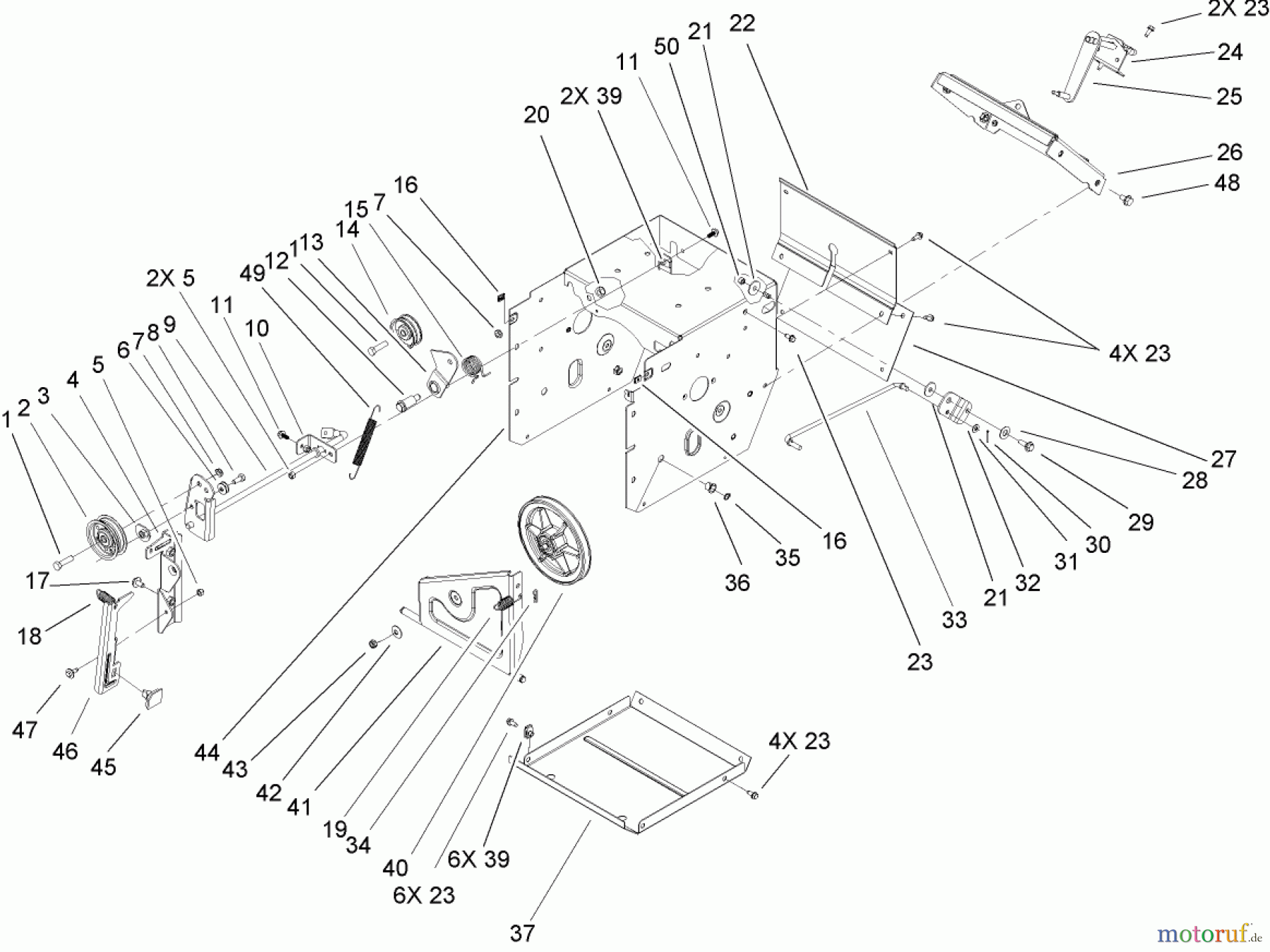  Toro Neu Snow Blowers/Snow Throwers Seite 2 38611 (726 TE) - Toro Power Max 726 TE Snowthrower, 2005 (250000001-250999999) FRAME ASSEMBLY