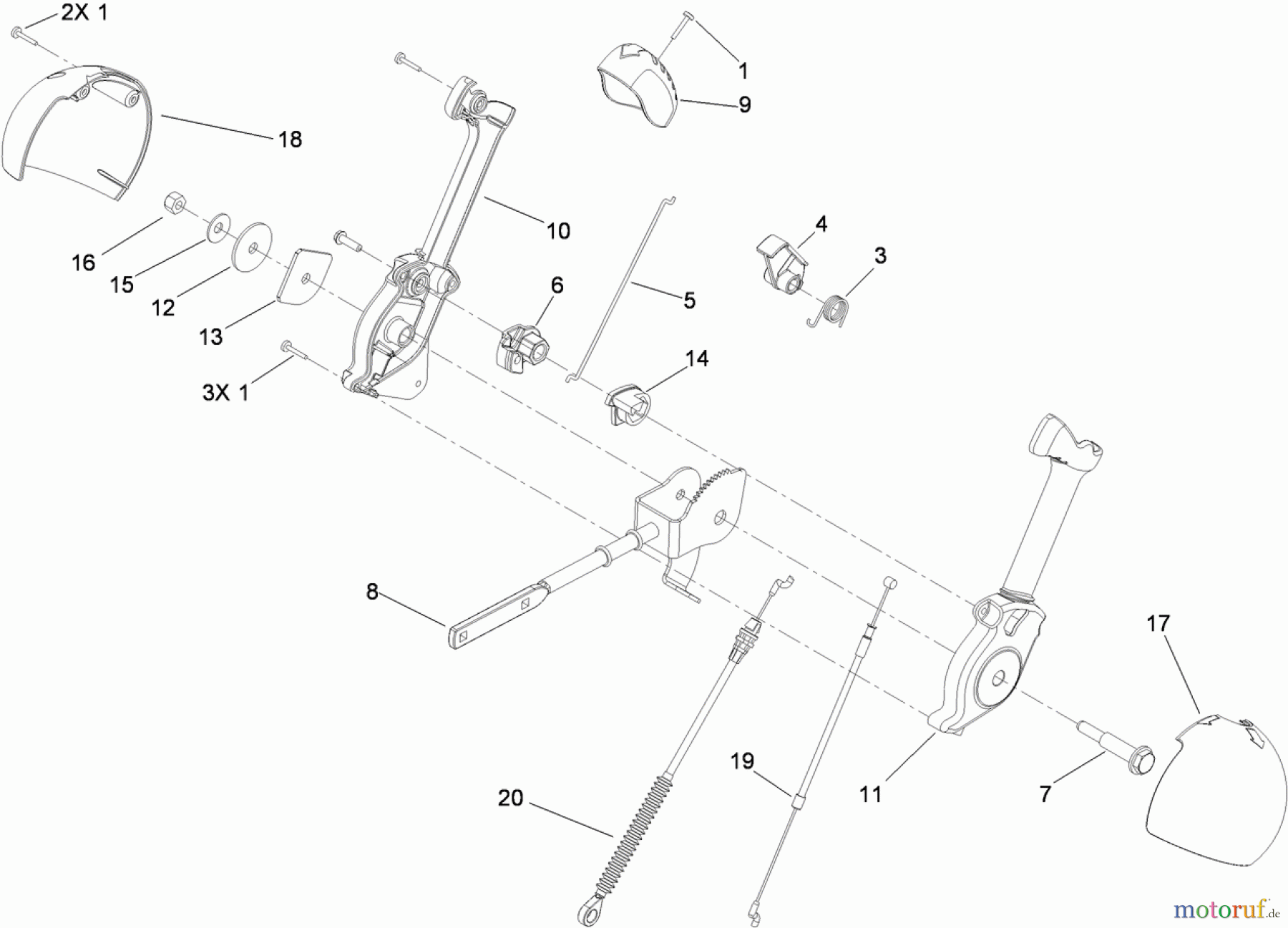  Toro Neu Snow Blowers/Snow Throwers Seite 2 38614 (726 OE) - Toro Power Max 726 OE Snowthrower, 2012 (SN 312000001-312011919) CHUTE CONTROL LEVER ASSEMBLY