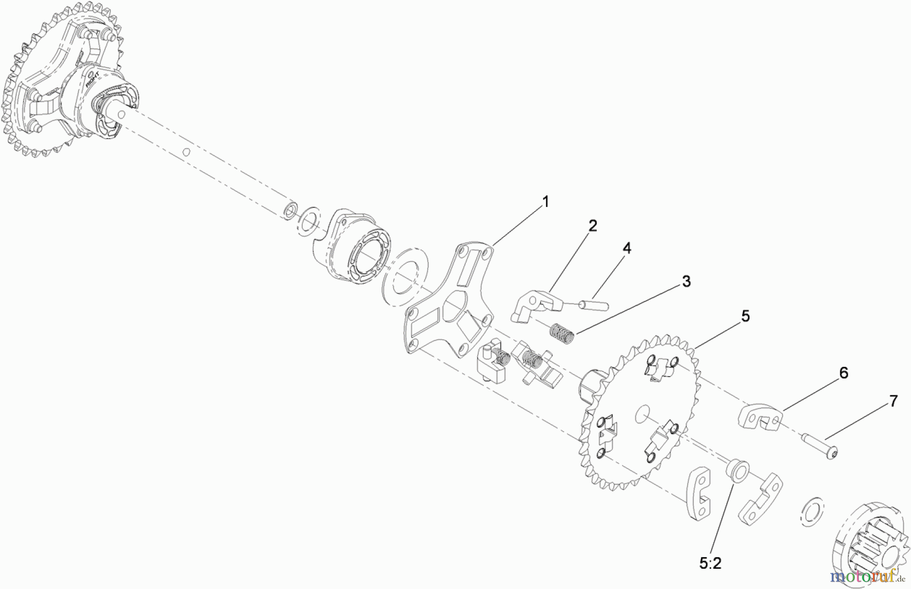  Toro Neu Snow Blowers/Snow Throwers Seite 2 38624W (826 OXE) - Toro Power Max 826 OXE Snowthrower, 2012 (SN 312008459-312999999) WHEEL CLUTCH SPROCKET ASSEMBLY