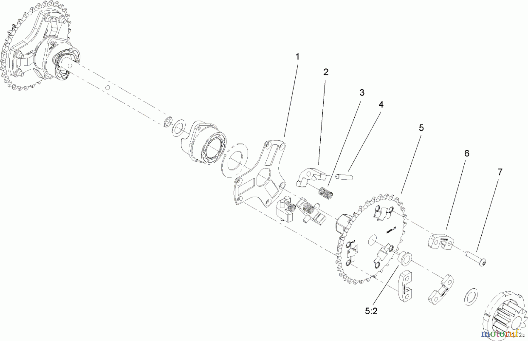  Toro Neu Snow Blowers/Snow Throwers Seite 2 38630 (828 LXE) - Toro Power Max 828 LXE Snowthrower, 2006 (260000001-260999999) WHEEL CLUTCH SPROCKET ASSEMBLY