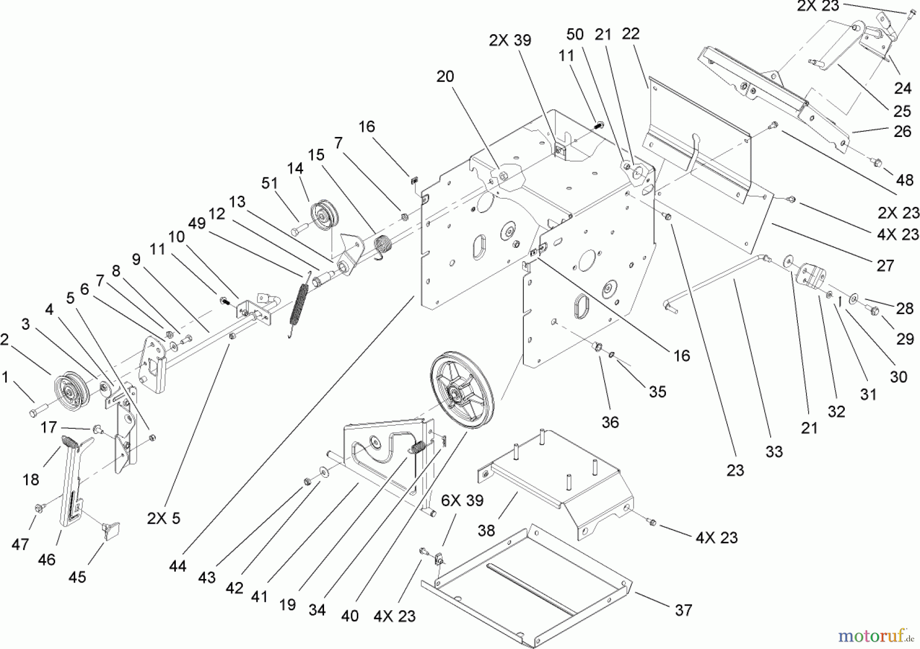  Toro Neu Snow Blowers/Snow Throwers Seite 2 38631 (828 LXE) - Toro Power Max 828 LXE Snowthrower, 2006 (260000001-260999999) FRAME ASSEMBLY