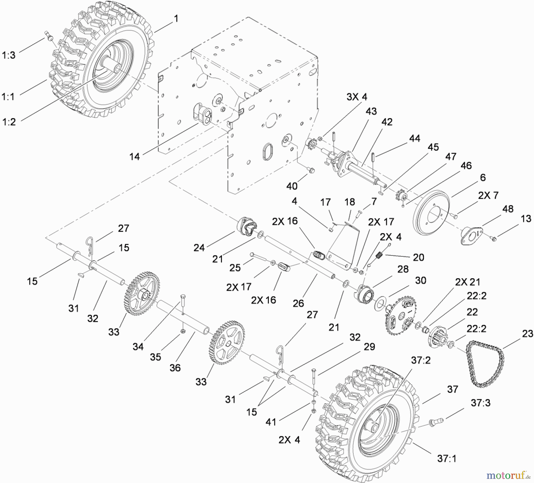  Toro Neu Snow Blowers/Snow Throwers Seite 2 38634 (828 OXE) - Toro Power Max 828 OXE Snowthrower, 2011 (311000001-311999999) WHEEL CLUTCH ASSEMBLY