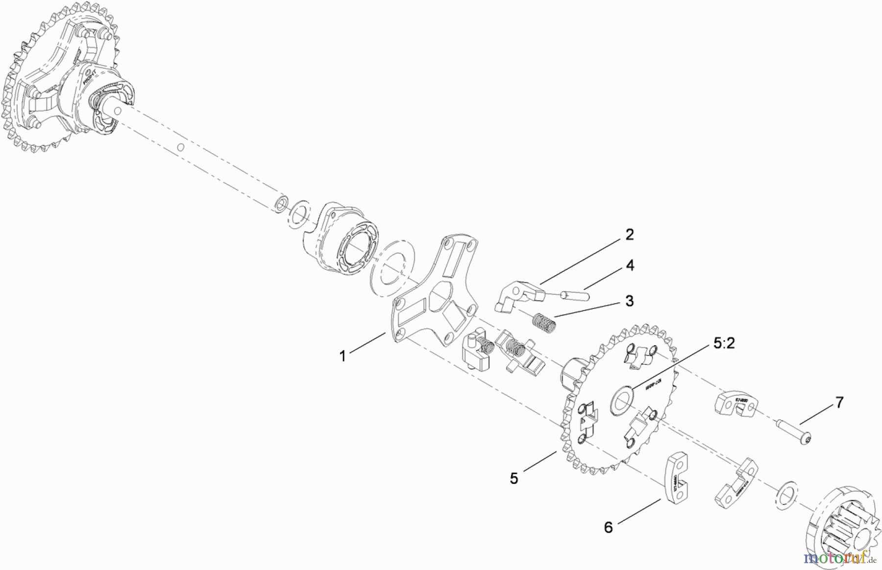  Toro Neu Snow Blowers/Snow Throwers Seite 2 38634 (828 OXE) - Toro Power Max 828 OXE Snowthrower, 2012 (SN 312000001-312001724) WHEEL CLUTCH SPROCKET ASSEMBLY