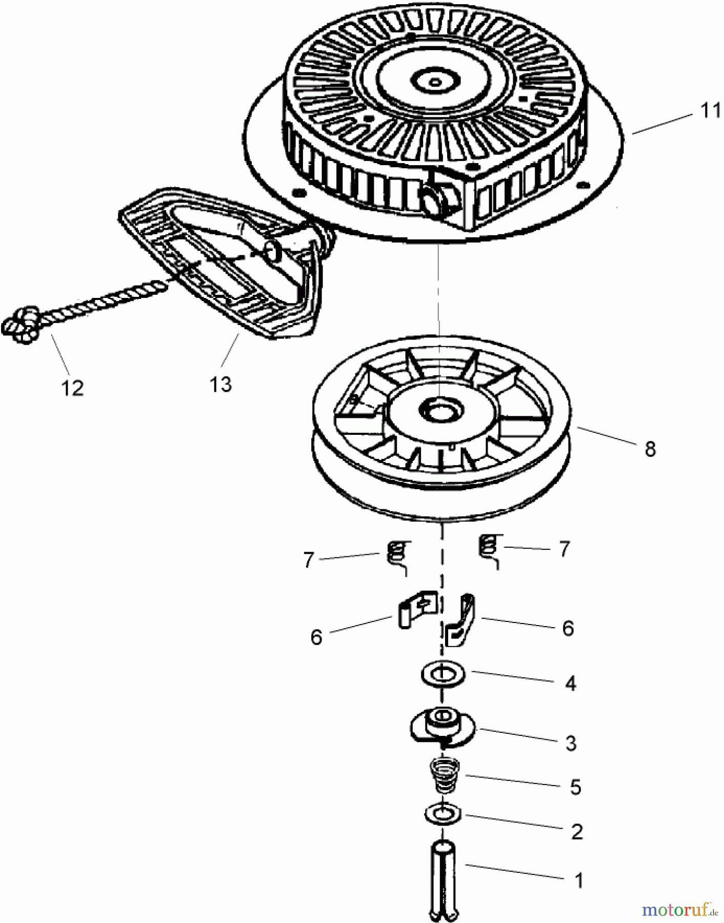  Toro Neu Snow Blowers/Snow Throwers Seite 2 38635 (828 LE) - Toro Power Max 828 LE Snowthrower, 2004 (240000001-240999999) REWIND STARTER ASSEMBLY NO. 590749 TECUMSEH HMSK-100 159495Y