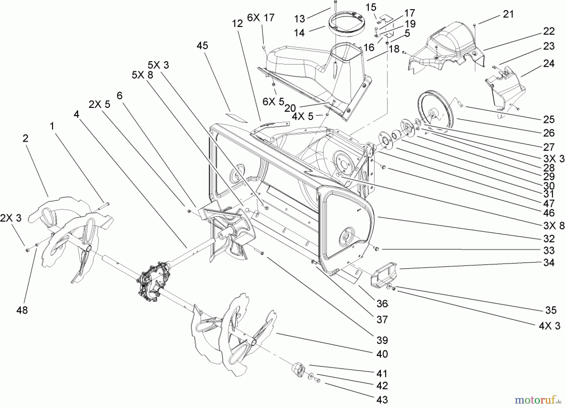  Toro Neu Snow Blowers/Snow Throwers Seite 2 38637C (828 OXE) - Toro Power Max 828 OXE Snowthrower, 2009 (290000001-290999999) AUGER AND HOUSING ASSEMBLY