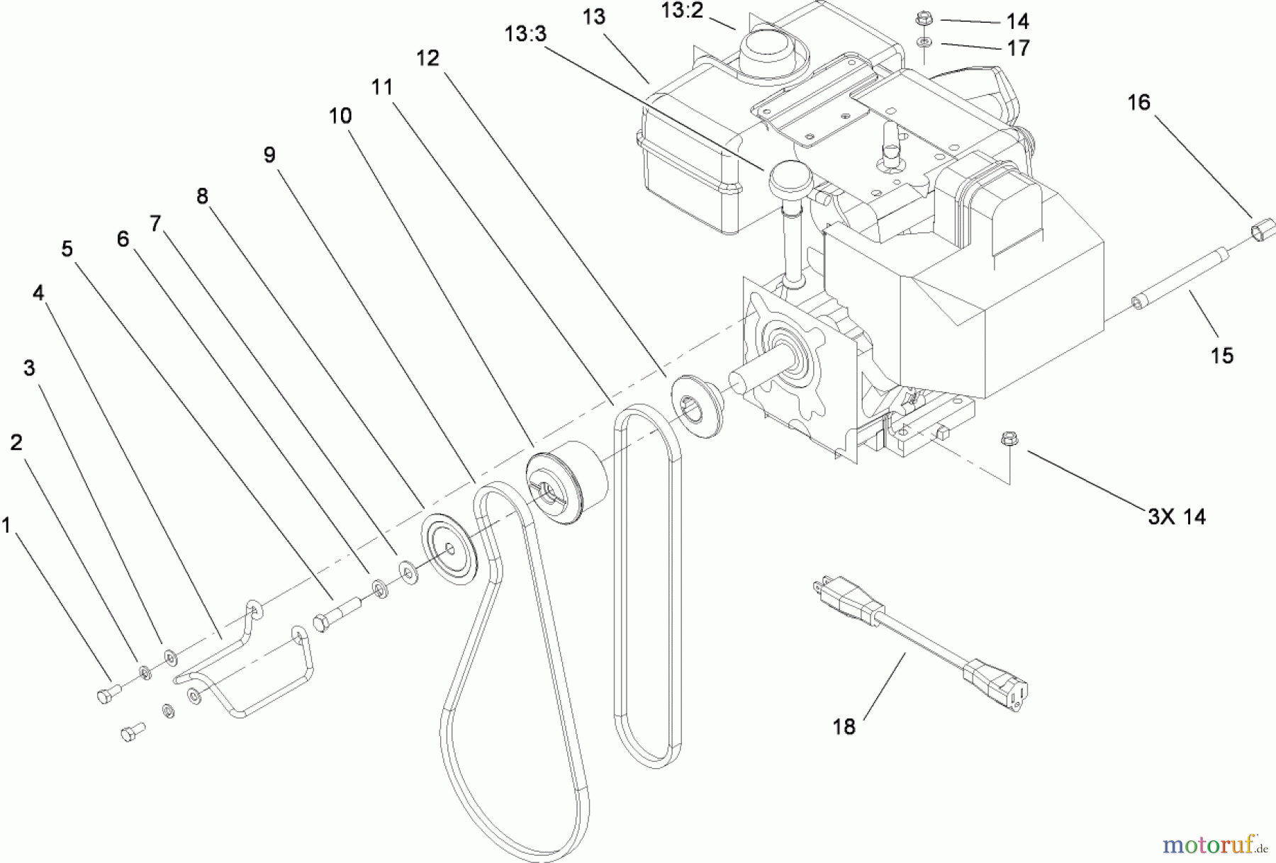  Toro Neu Snow Blowers/Snow Throwers Seite 2 38650 (1128 OXE) - Toro Power Max 1128 OXE Snowthrower, 2005 (250000001-250010000) ENGINE ASSEMBLY