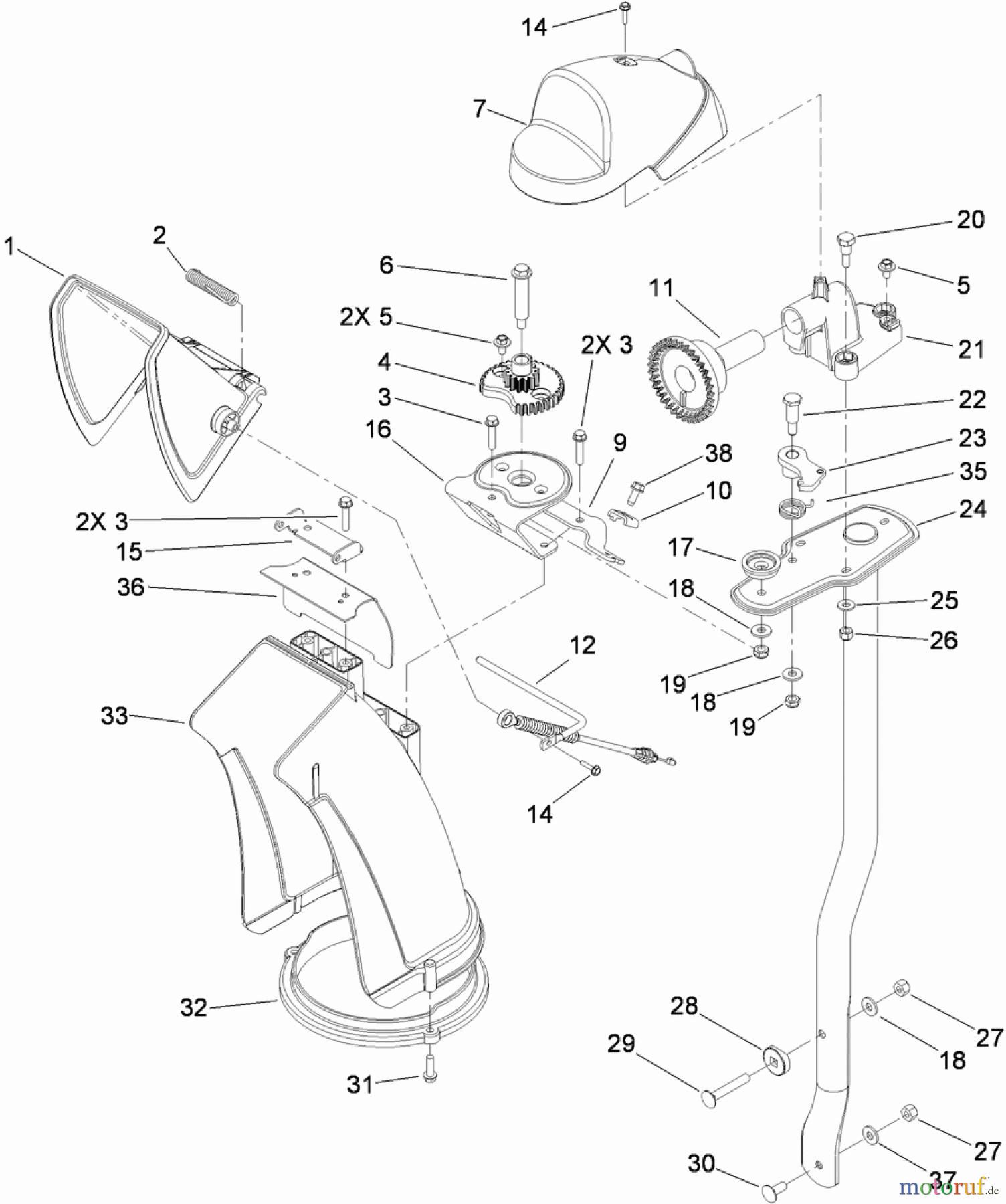  Toro Neu Snow Blowers/Snow Throwers Seite 2 38657 (1128 OXE) - Toro Power Max 1128 OXE Snowthrower, 2012 (312000001-312999999) CHUTE ASSEMBLY