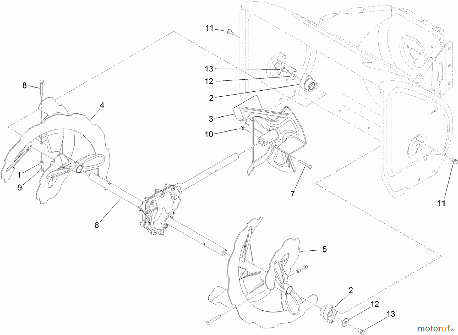  Toro Neu Snow Blowers/Snow Throwers Seite 2 38660 (928 OE) - Toro Power Max Heavy Duty 928 OE Snowthrower, 2013 (SN 313000001-313999999) AUGER AND IMPELLER ASSEMBLY