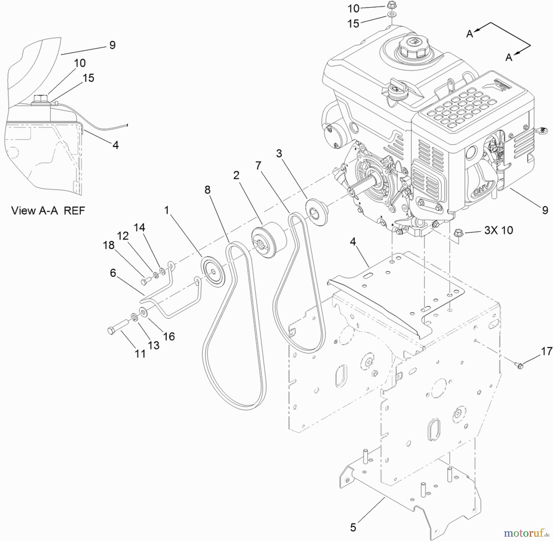  Toro Neu Snow Blowers/Snow Throwers Seite 2 38661 (926 OXE) - Toro Power Max 926 OXE Snowthrower, 2012 (SN 312000001-312999999) ENGINE ASSEMBLY