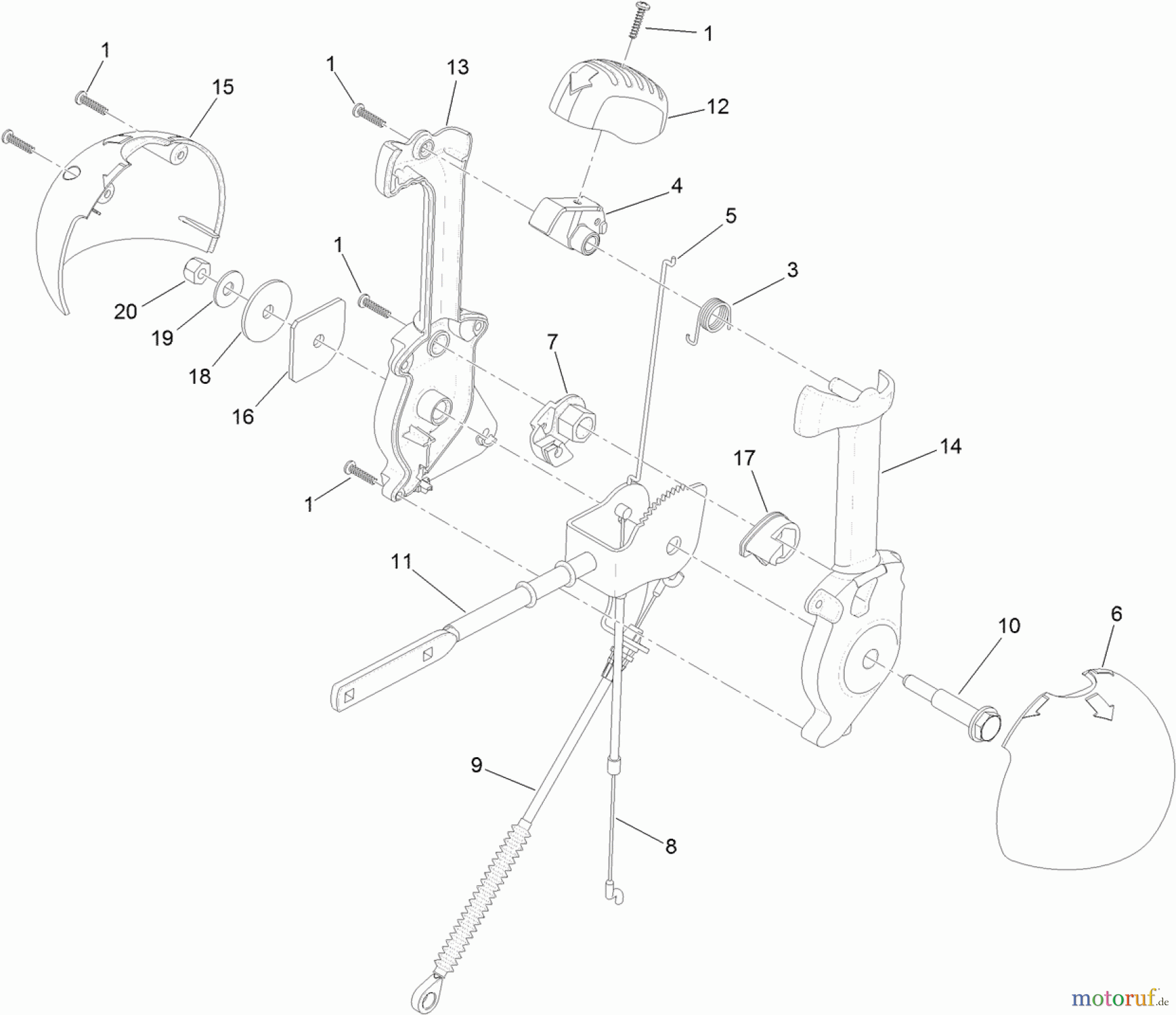  Toro Neu Snow Blowers/Snow Throwers Seite 2 38661 (926 OXE) - Toro Power Max 926 OXE Snowthrower, 2012 (SN 312000001-312999999) LEVER CHUTE CONTROL ASSEMBLY